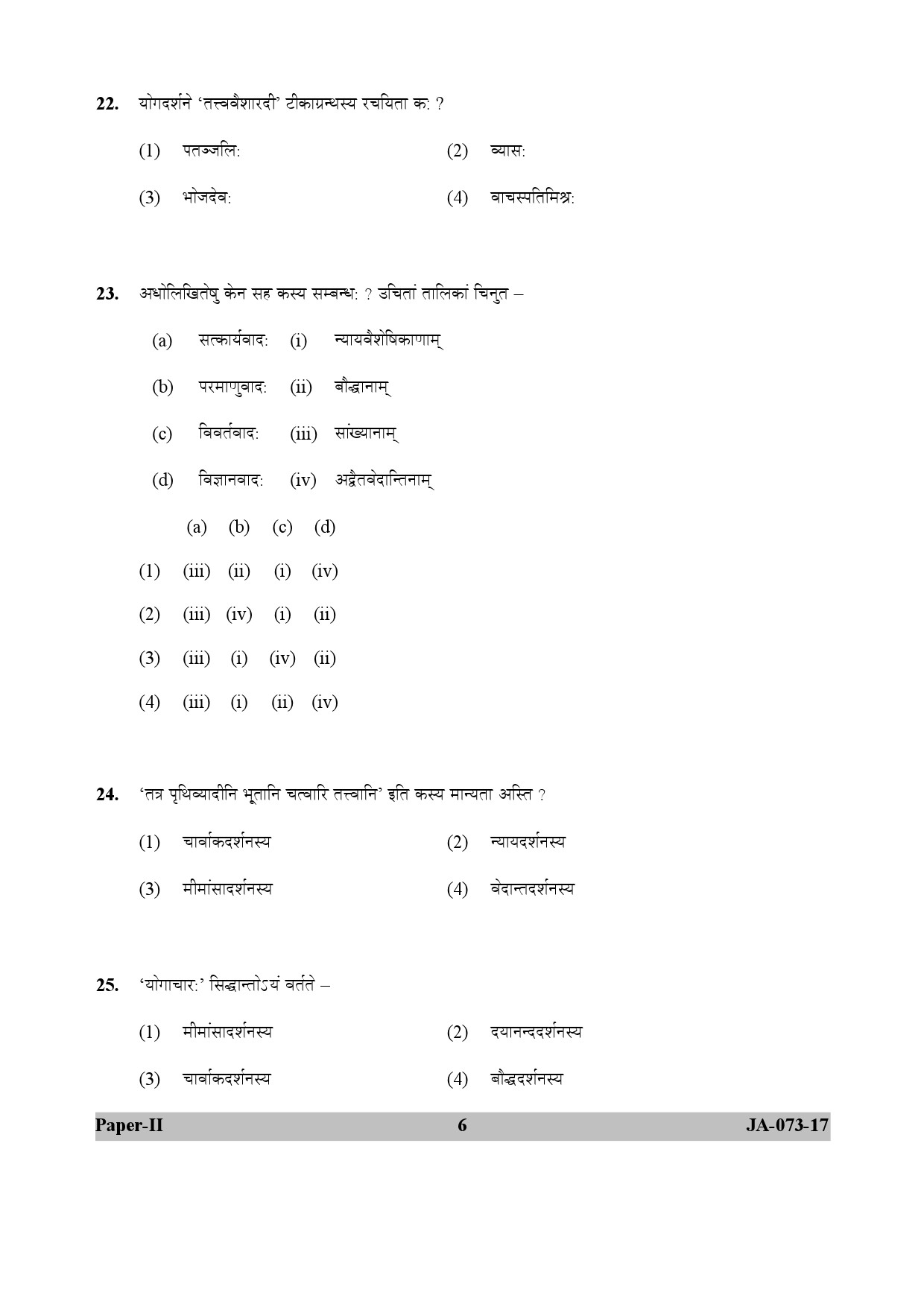 Sanskrit Traditional Subjects Question Paper II January 2017 6