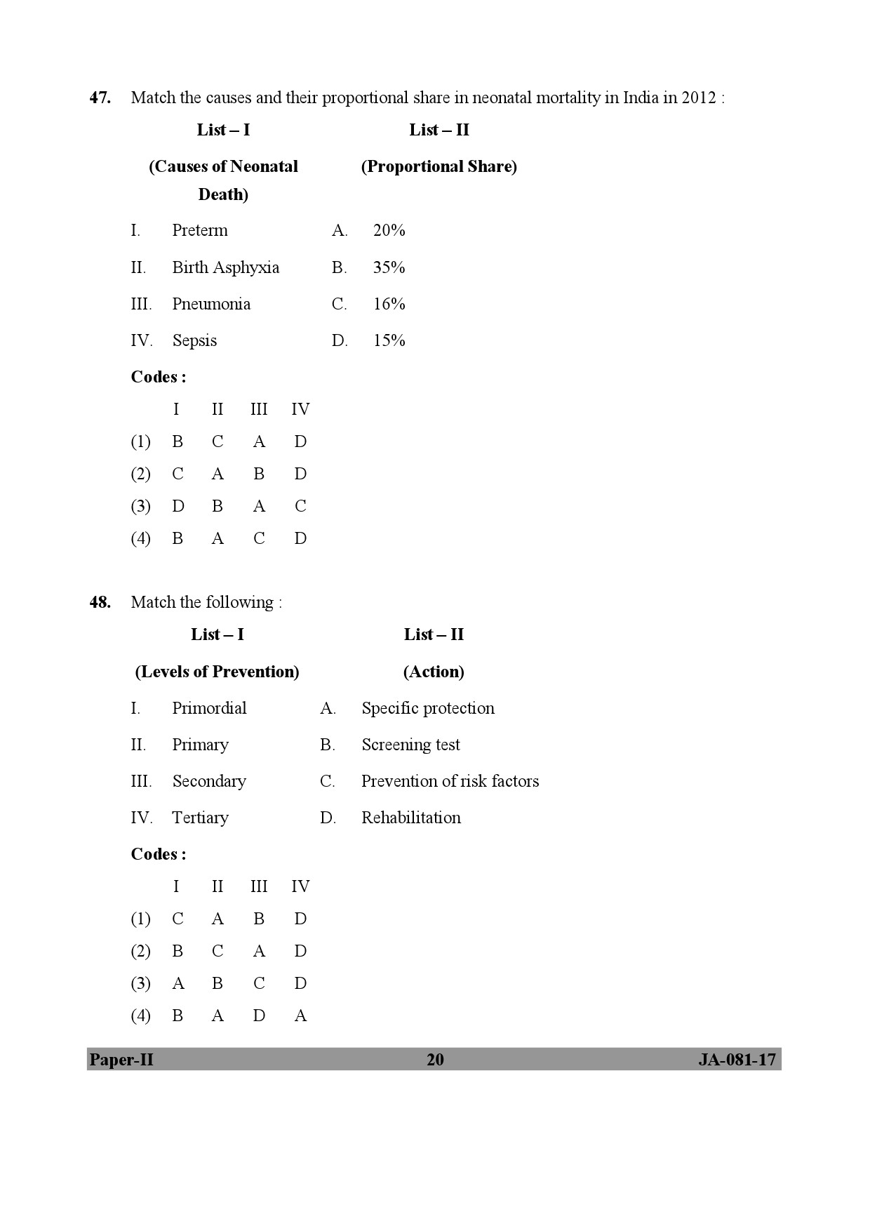 Social Medicine And Community Health Paper II January 2017 in English 11