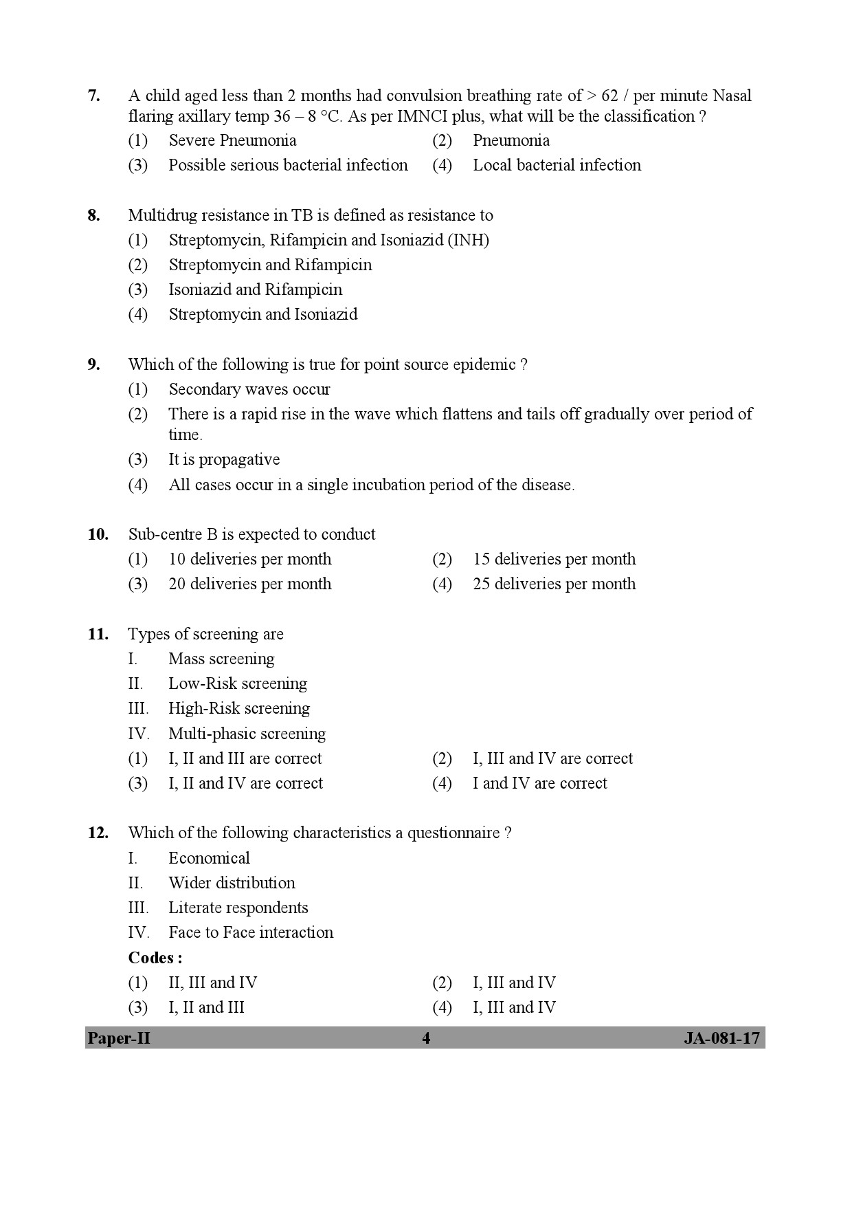 Social Medicine And Community Health Paper II January 2017 in English 3