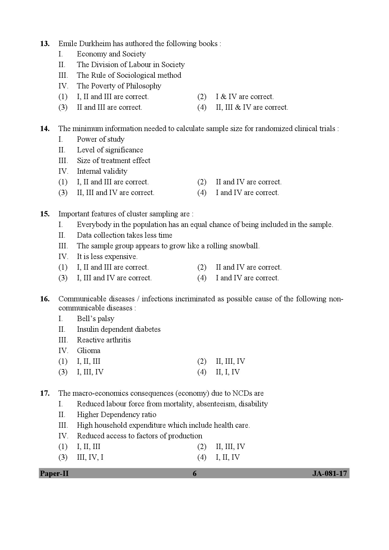 Social Medicine And Community Health Paper II January 2017 in English 4