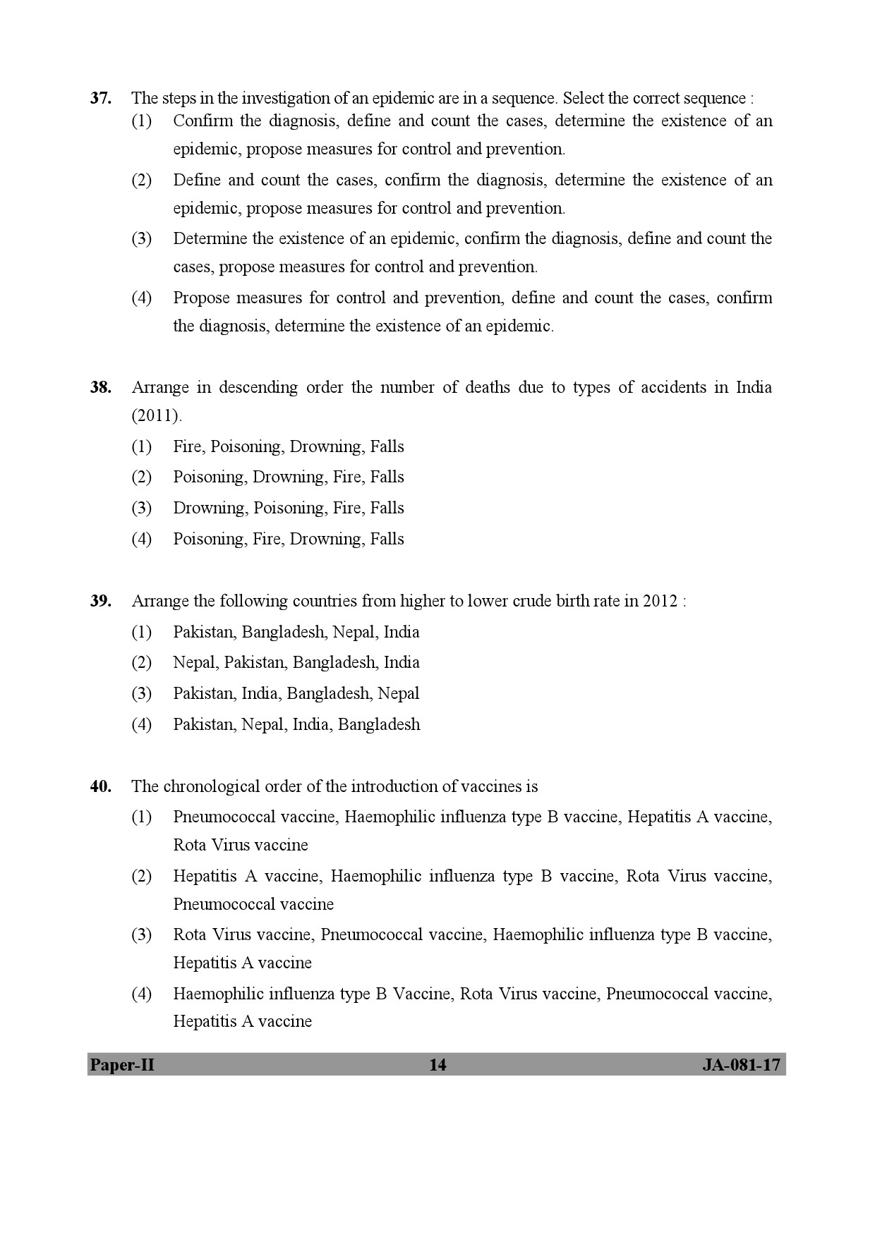 Social Medicine And Community Health Paper II January 2017 in English 8