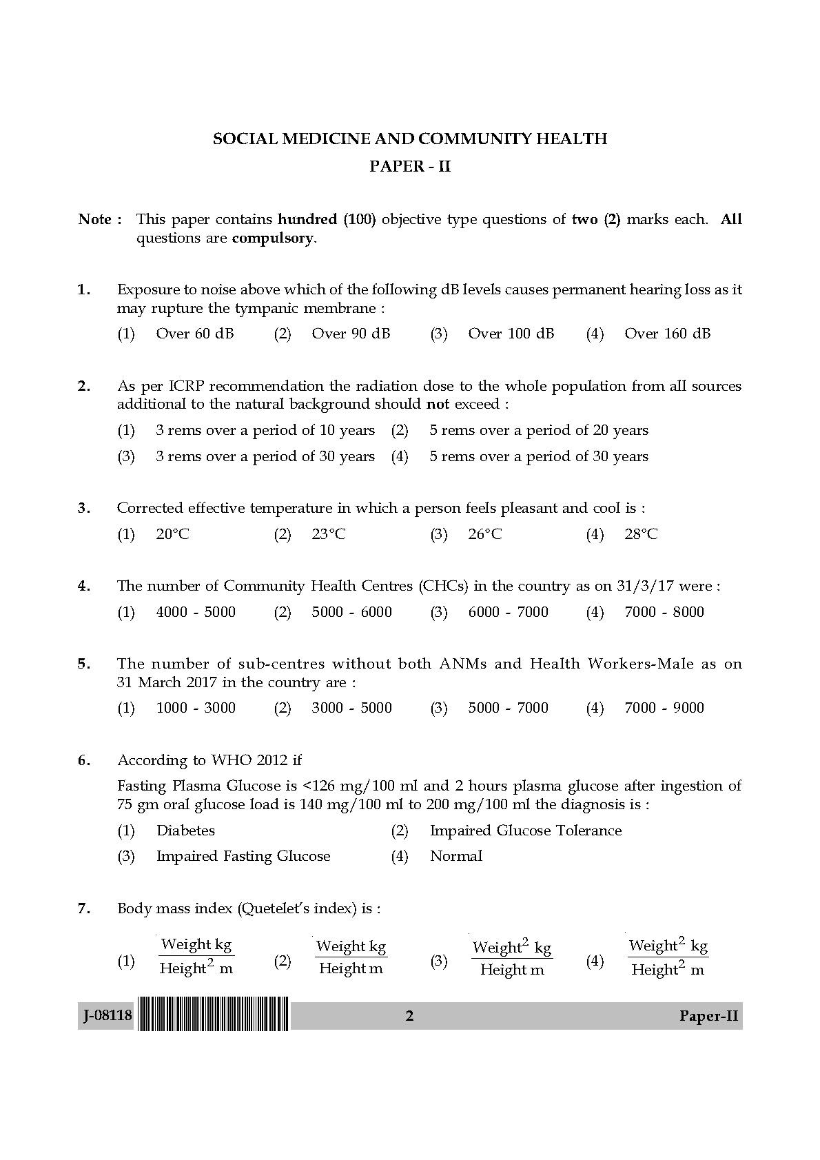 Social Medicine And Community Health Paper II July 2018 in English 2