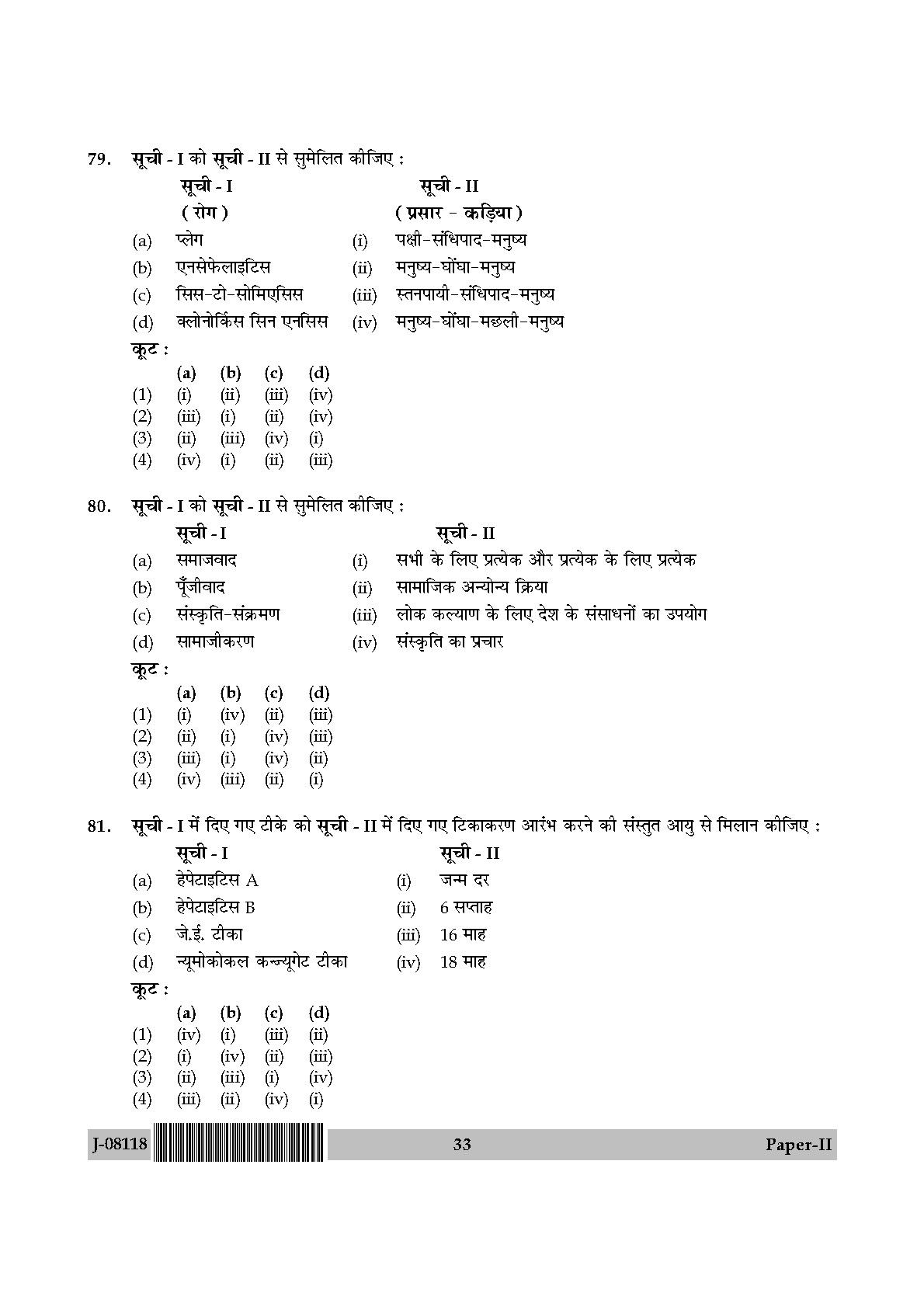 Social Medicine And Community Health Paper II July 2018 in Hindi 16