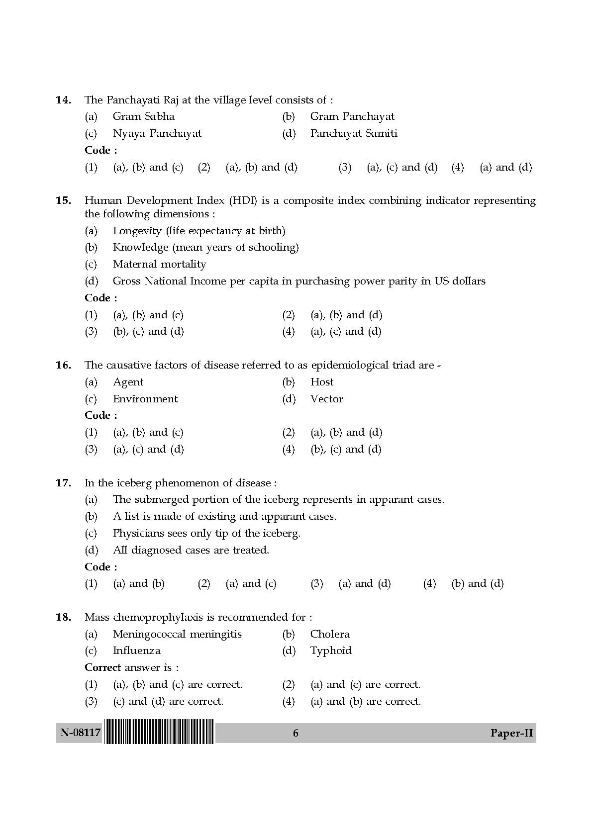 Social Medicine And Community Health Paper II November 2017 in English 4