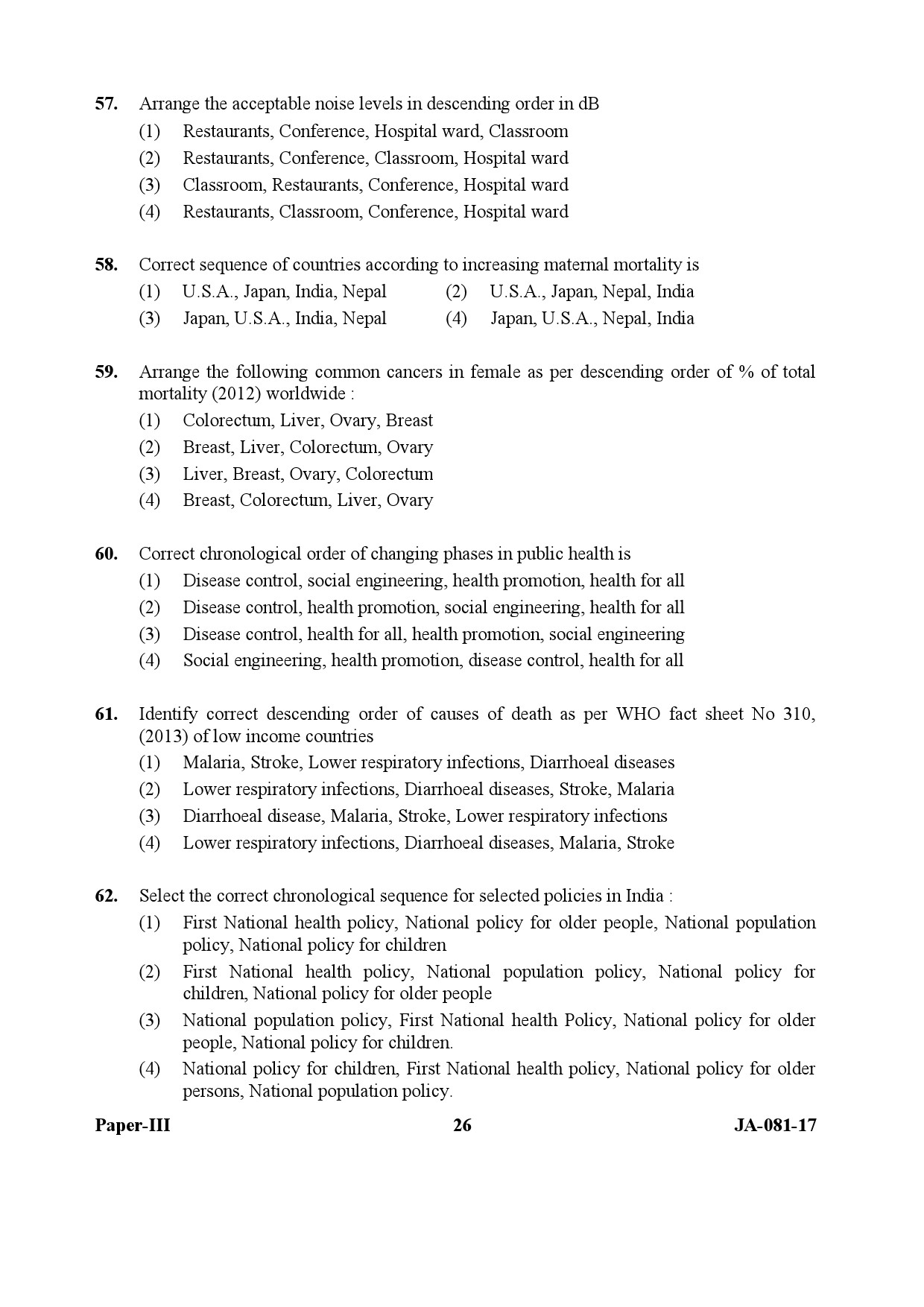 Social Medicine And Community Health Paper III January 2017 in English 14