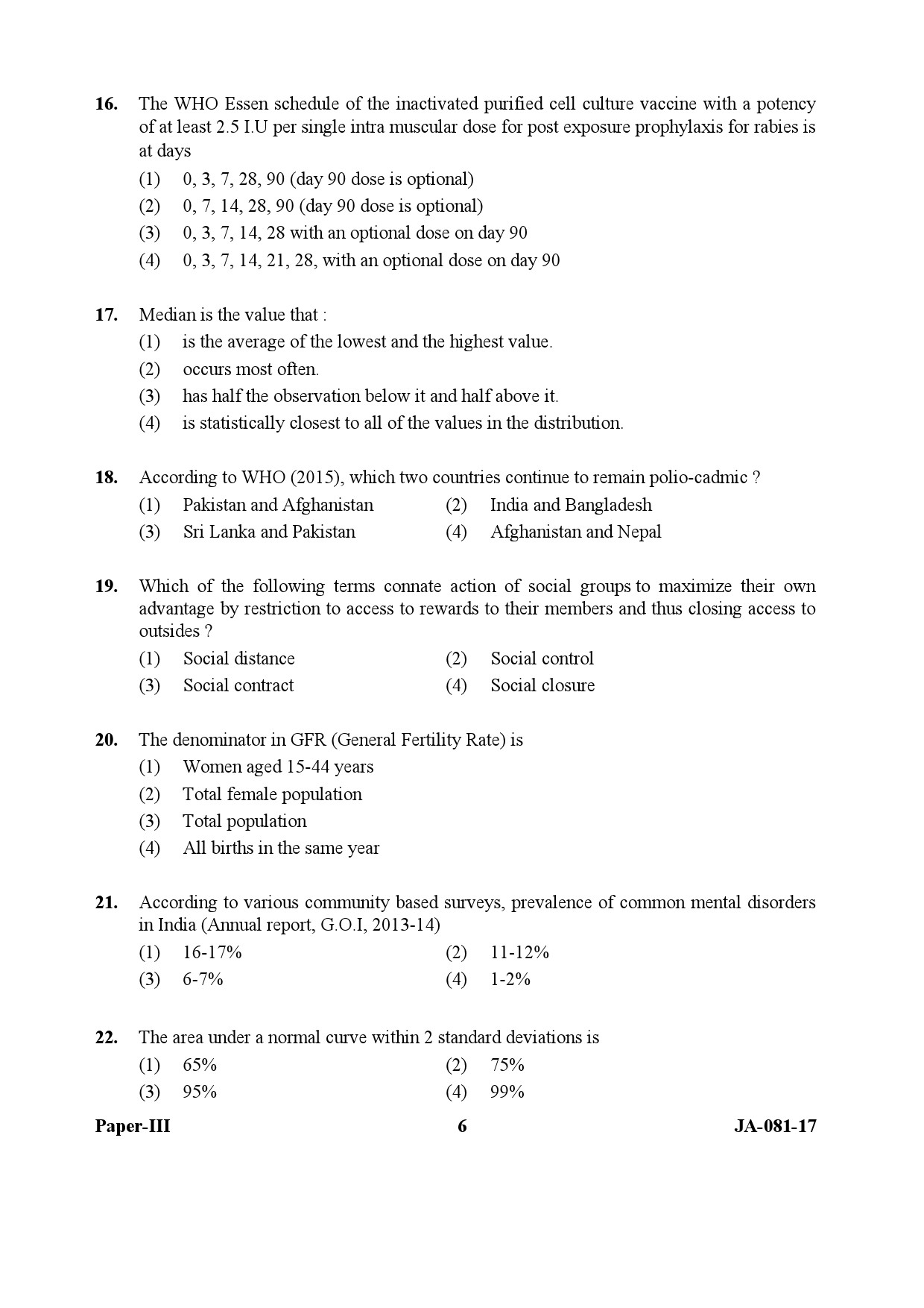 Social Medicine And Community Health Paper III January 2017 in English 4