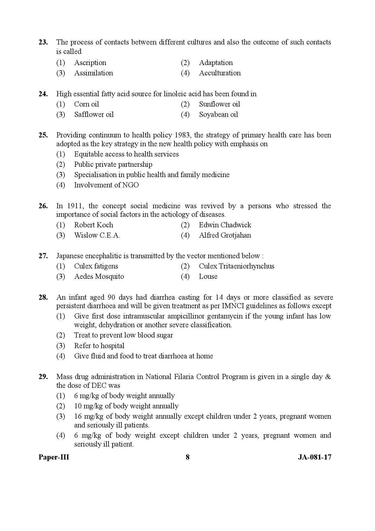 Social Medicine And Community Health Paper III January 2017 in English 5