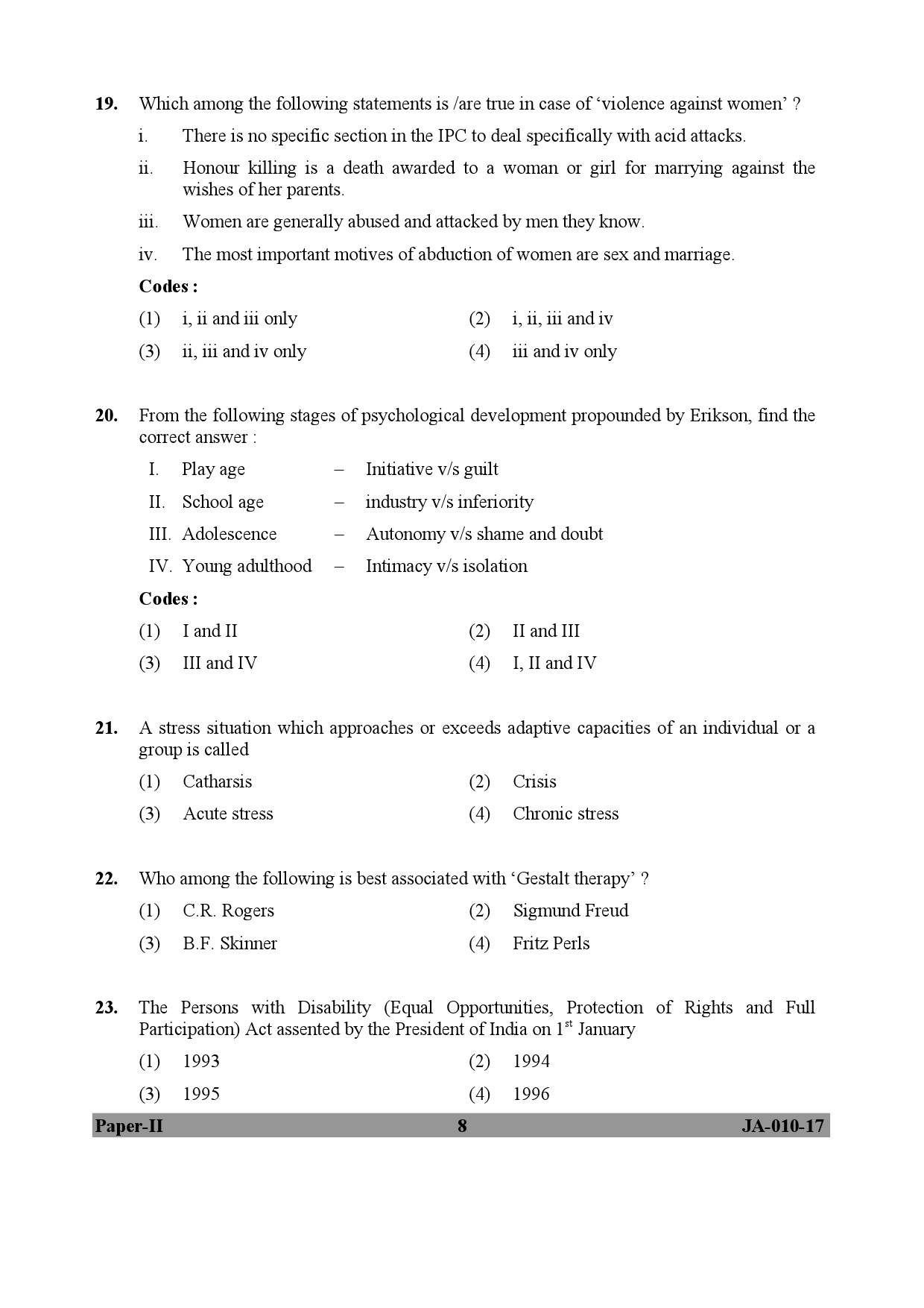 Social Work Paper II January 2017 in English 5