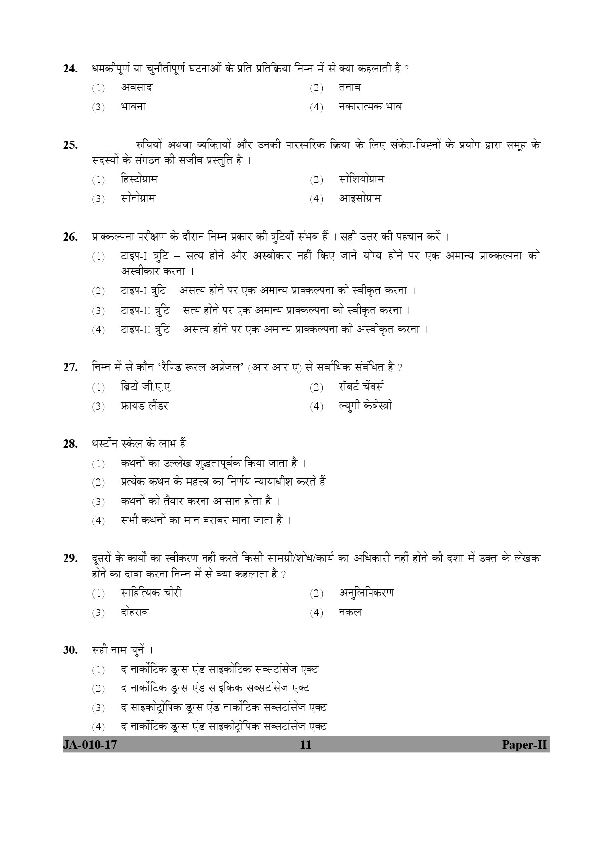 Social Work Paper II January 2017 in Hindi 5