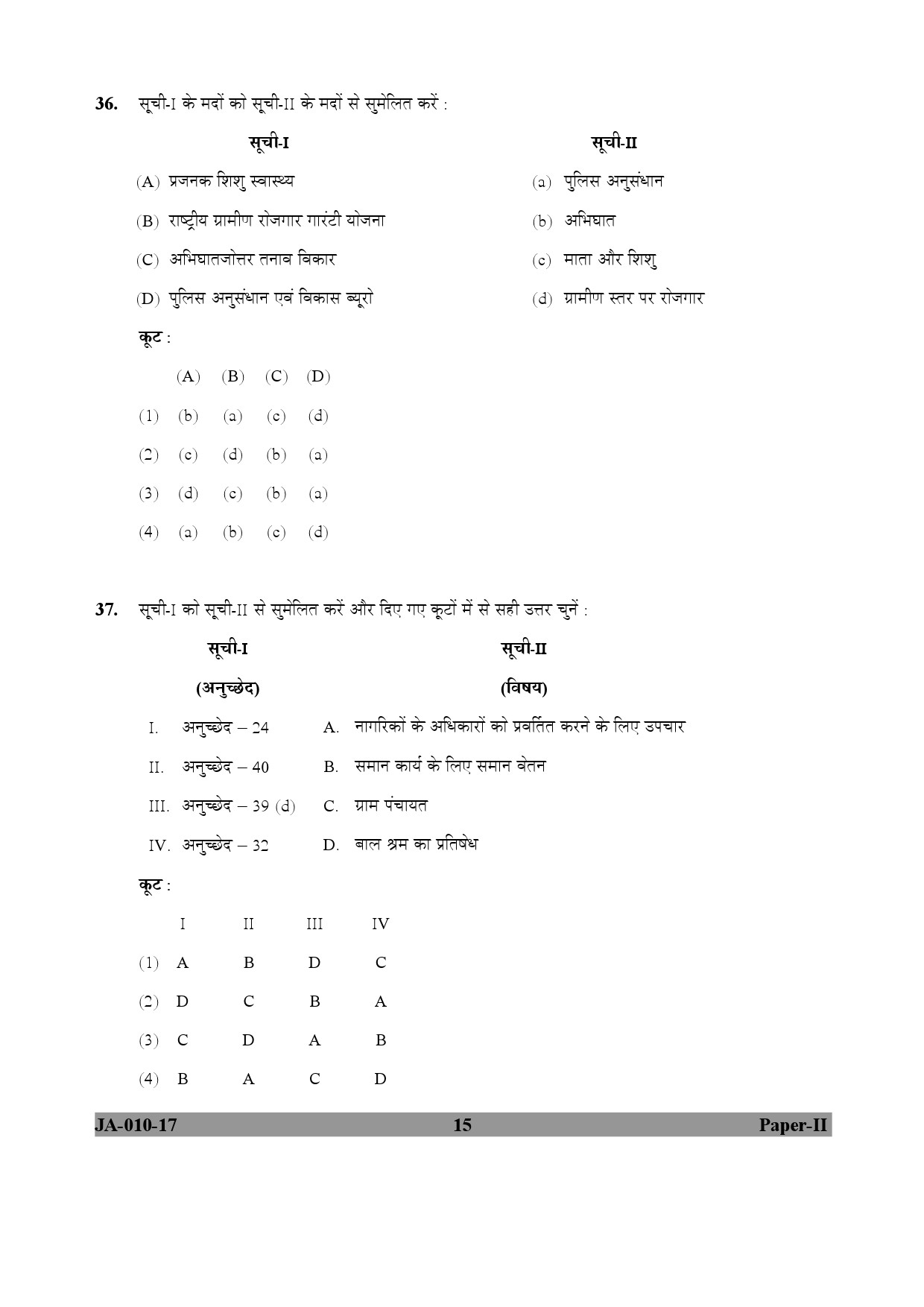 Social Work Paper II January 2017 in Hindi 7