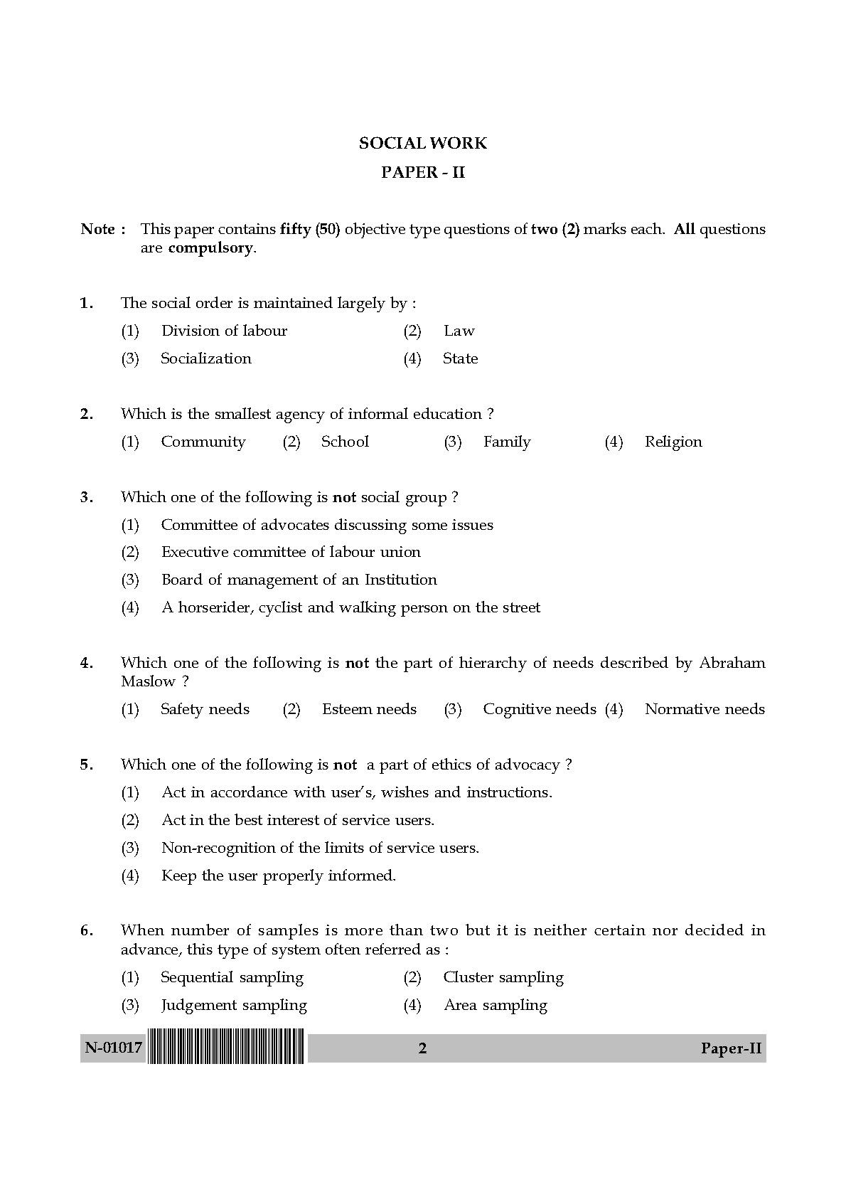 Social Work Paper II November 2017 in English 2