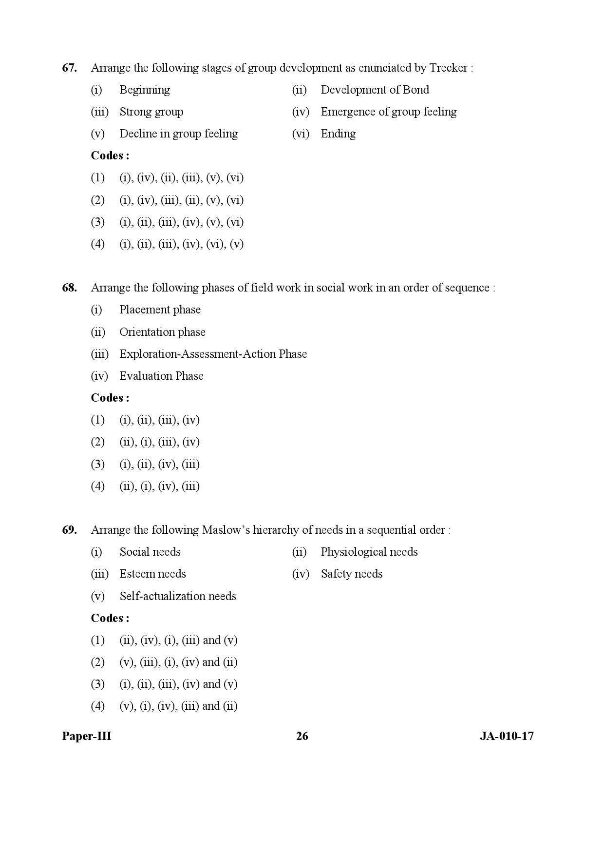 Social Work Paper III January 2017 in English 14