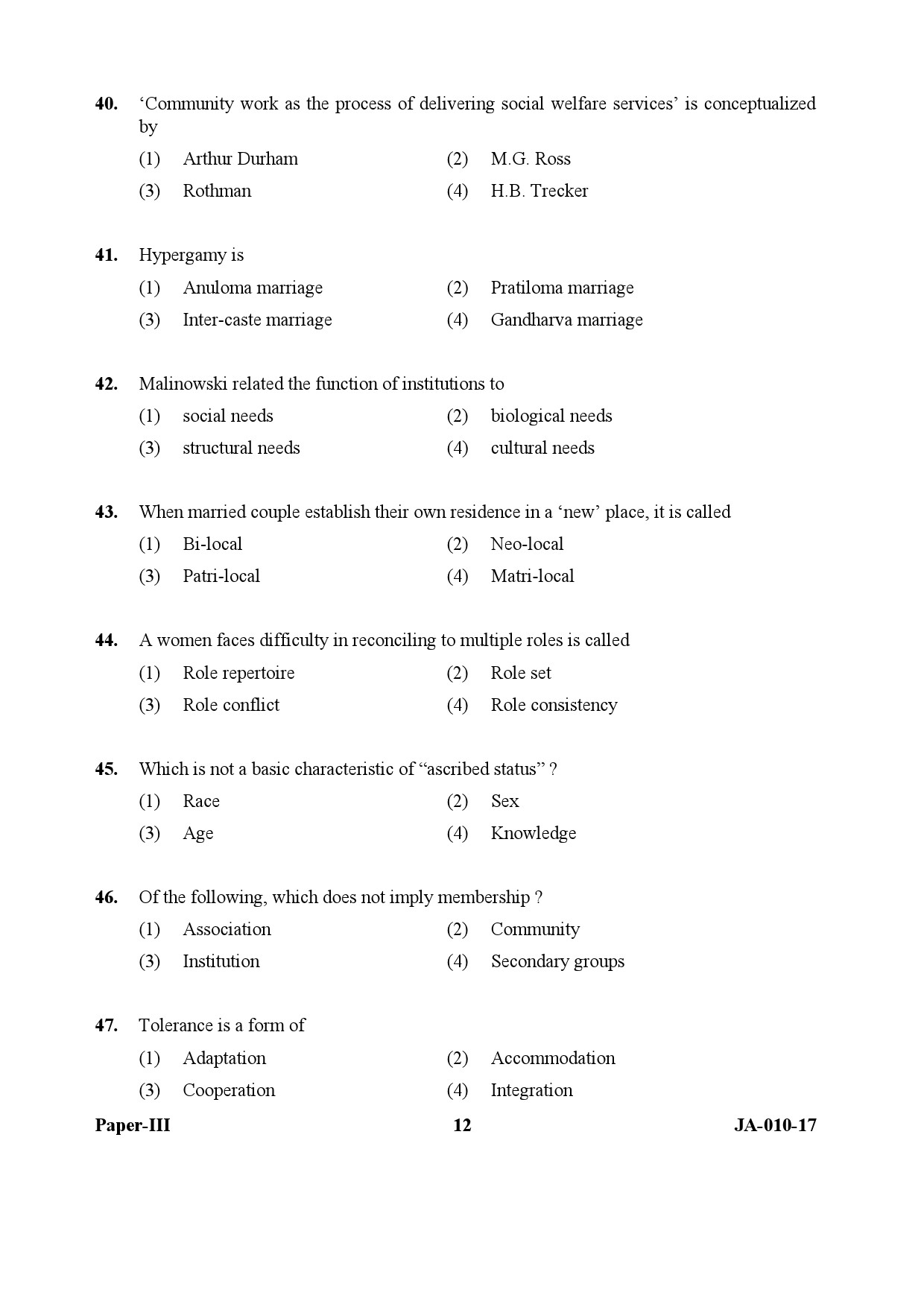 Social Work Paper III January 2017 in English 7