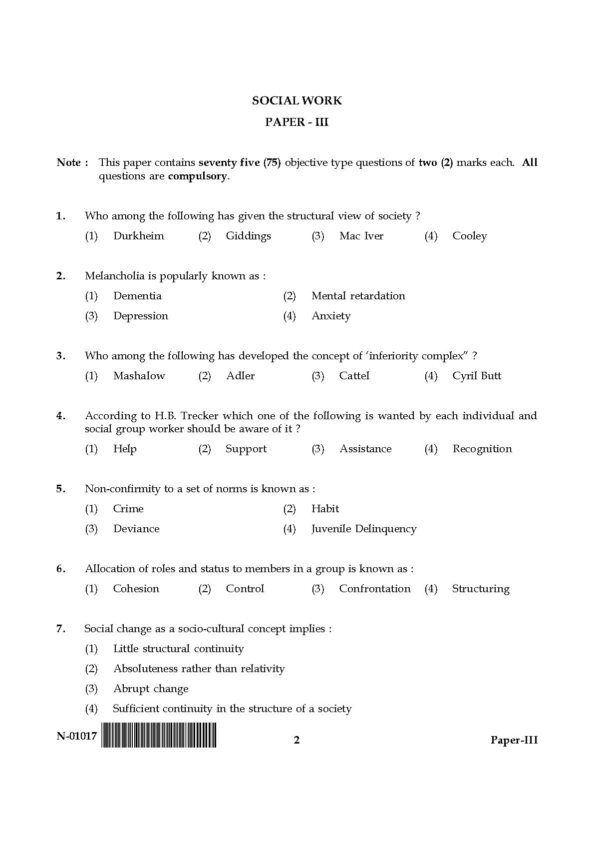 Social Work Paper III November 2017 in English 2