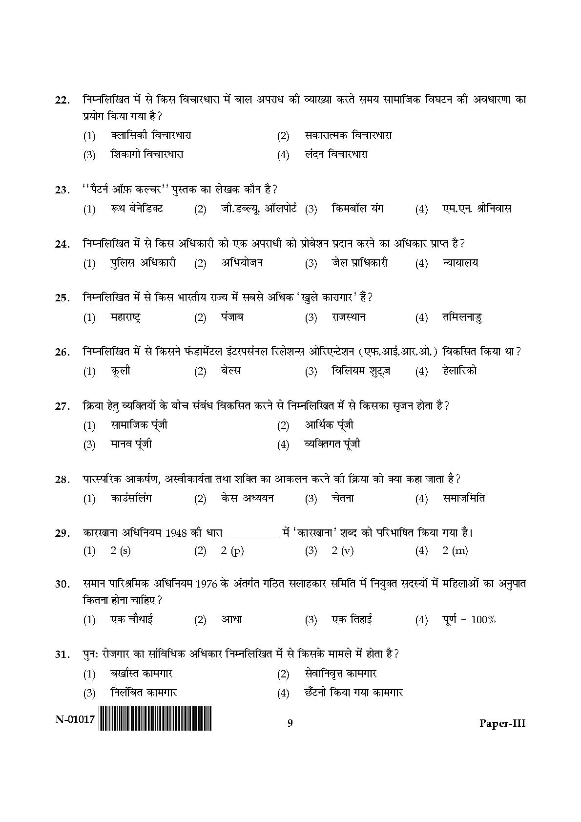 Social Work Paper III November 2017 in Hindi 4