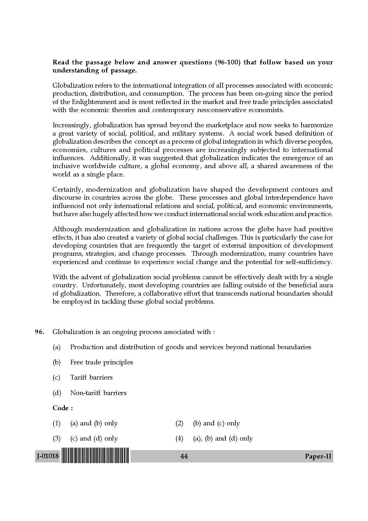 Social Work Question Paper II July 2018 in English 23