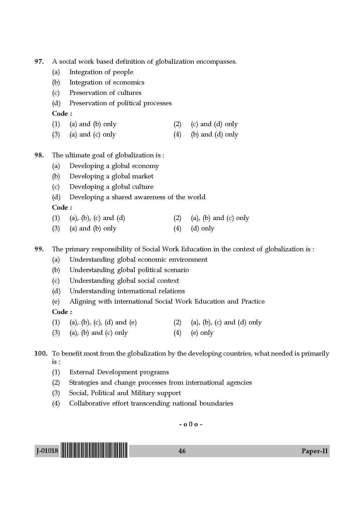 Social Work Question Paper II July 2018 in English 24