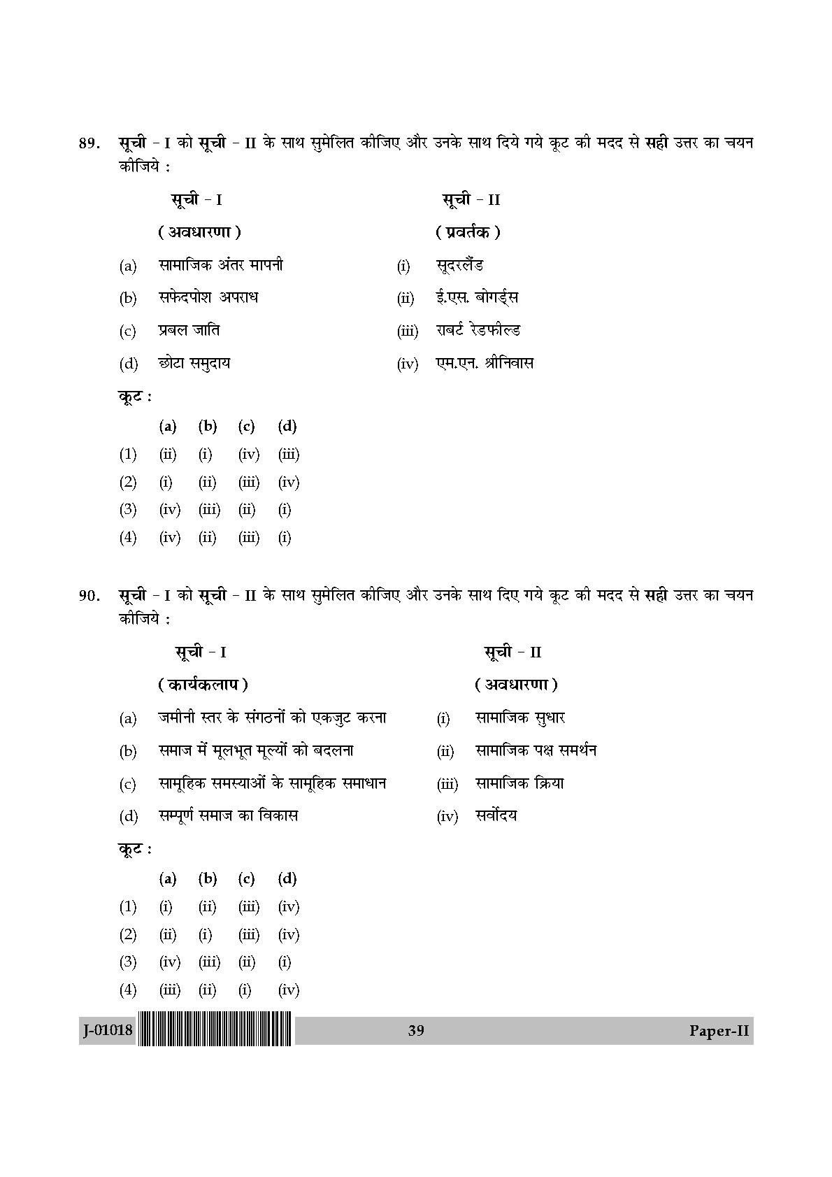 Social Work Question Paper II July 2018 in Hindi 19