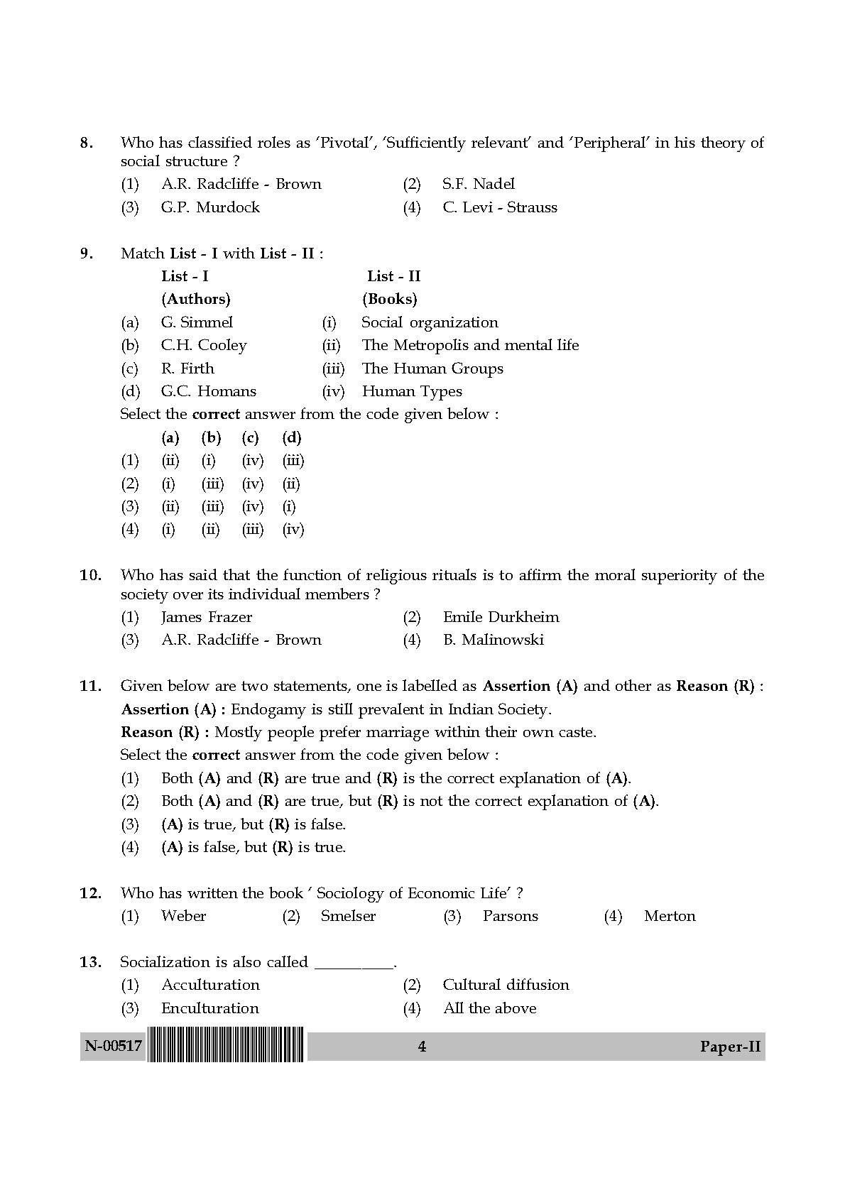 Sociology Paper II November 2017 in English 3