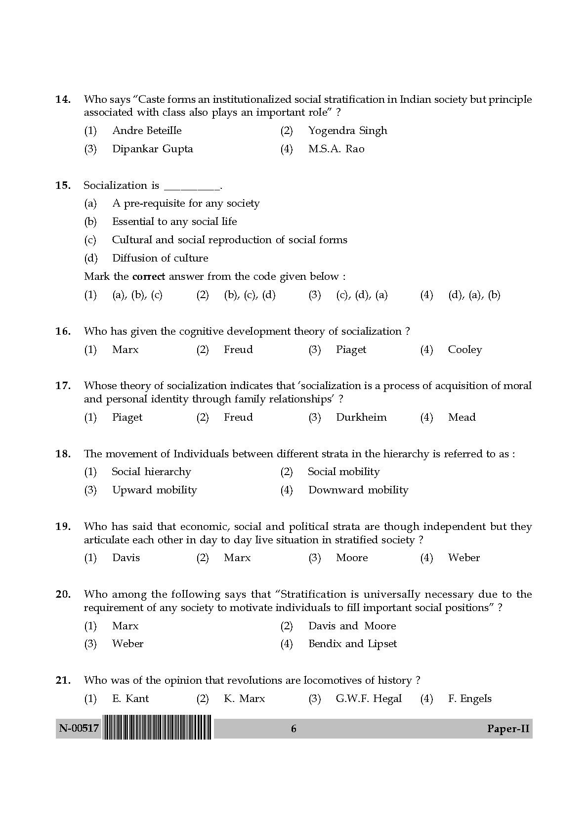 Sociology Paper II November 2017 in English 4