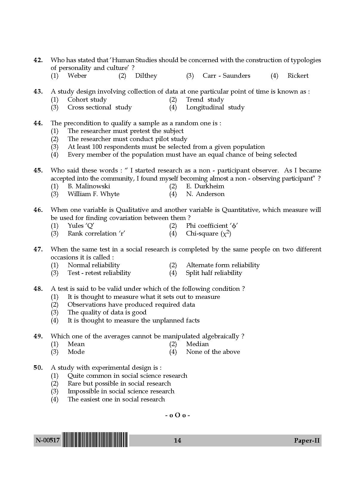 Sociology Paper II November 2017 in English 8