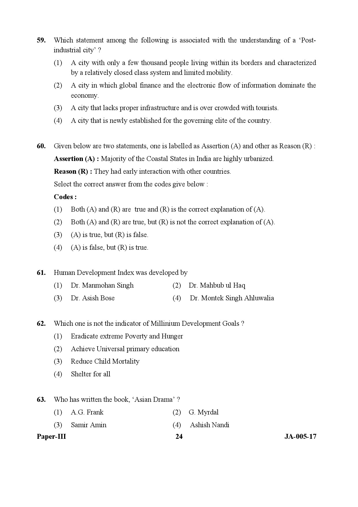 Sociology Paper III January 2017 in English 13