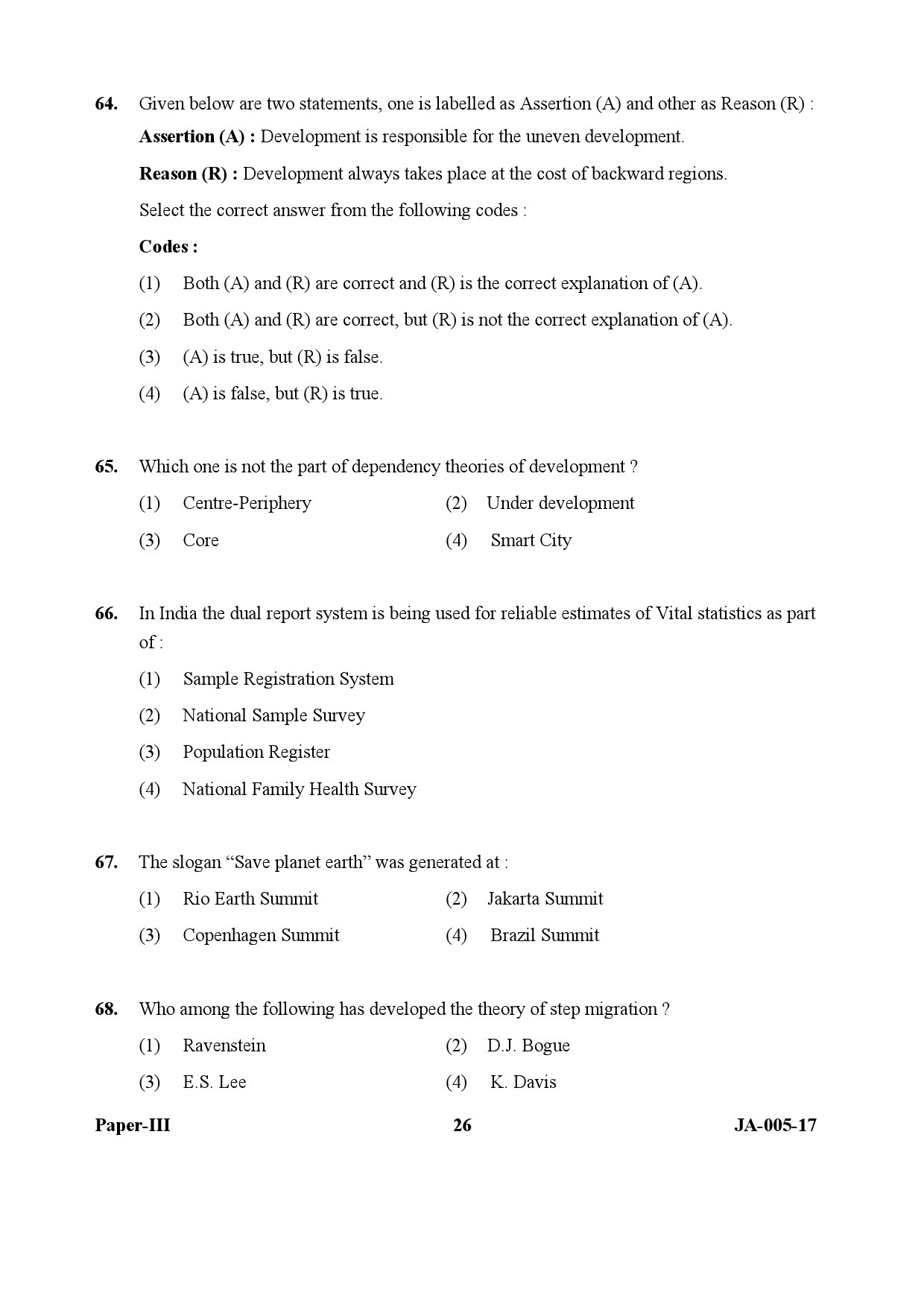 Sociology Paper III January 2017 in English 14