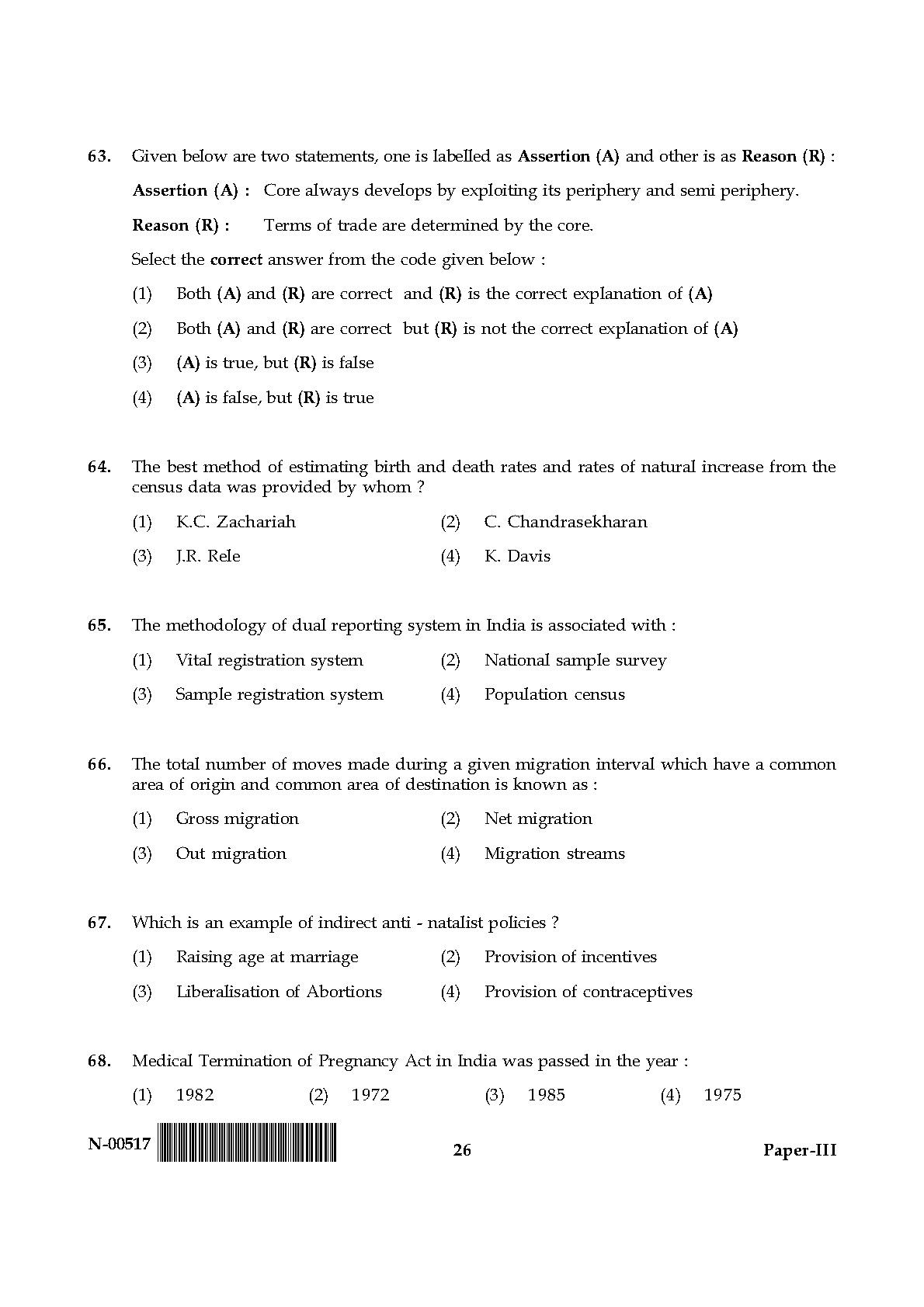 Sociology Paper III November 2017 in English-UGC NET Previous Question ...