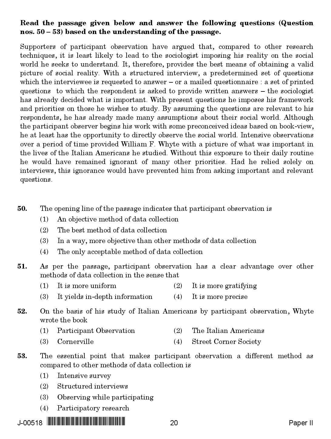 Sociology Question Paper II July 2018 in English 2nd Exam 11