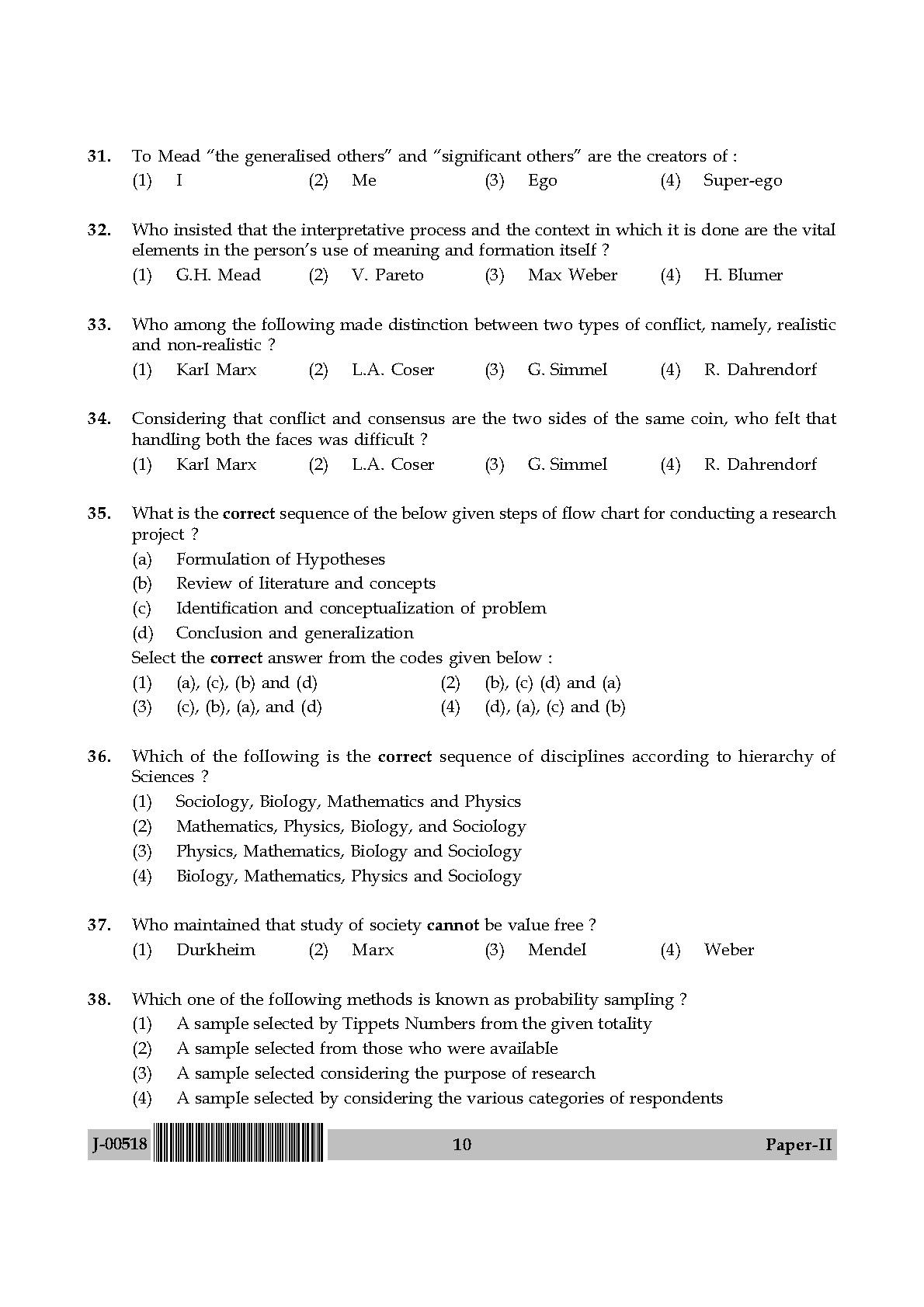 Sociology Question Paper II July 2018 in English 6