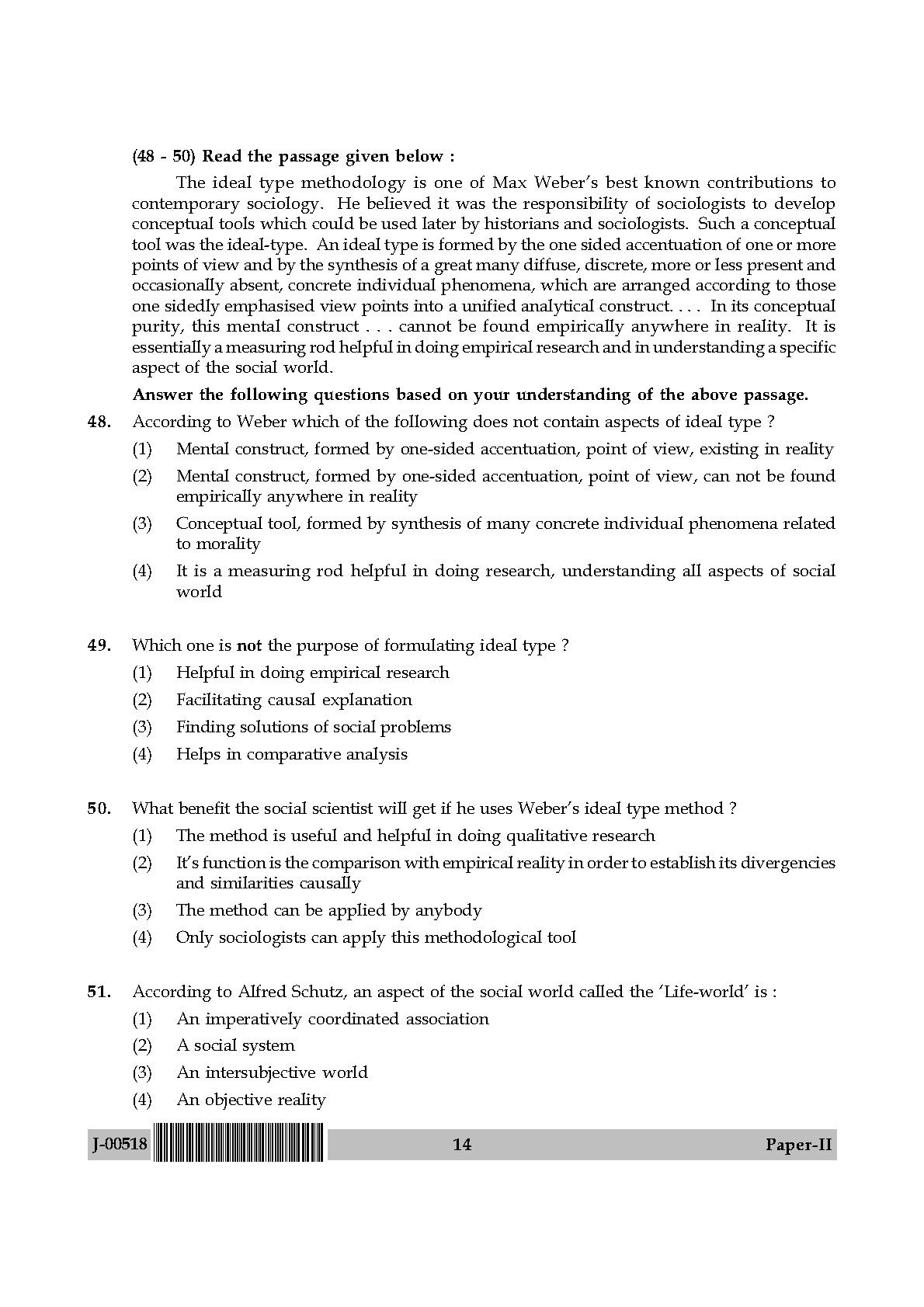 Sociology Question Paper II July 2018 in English 8