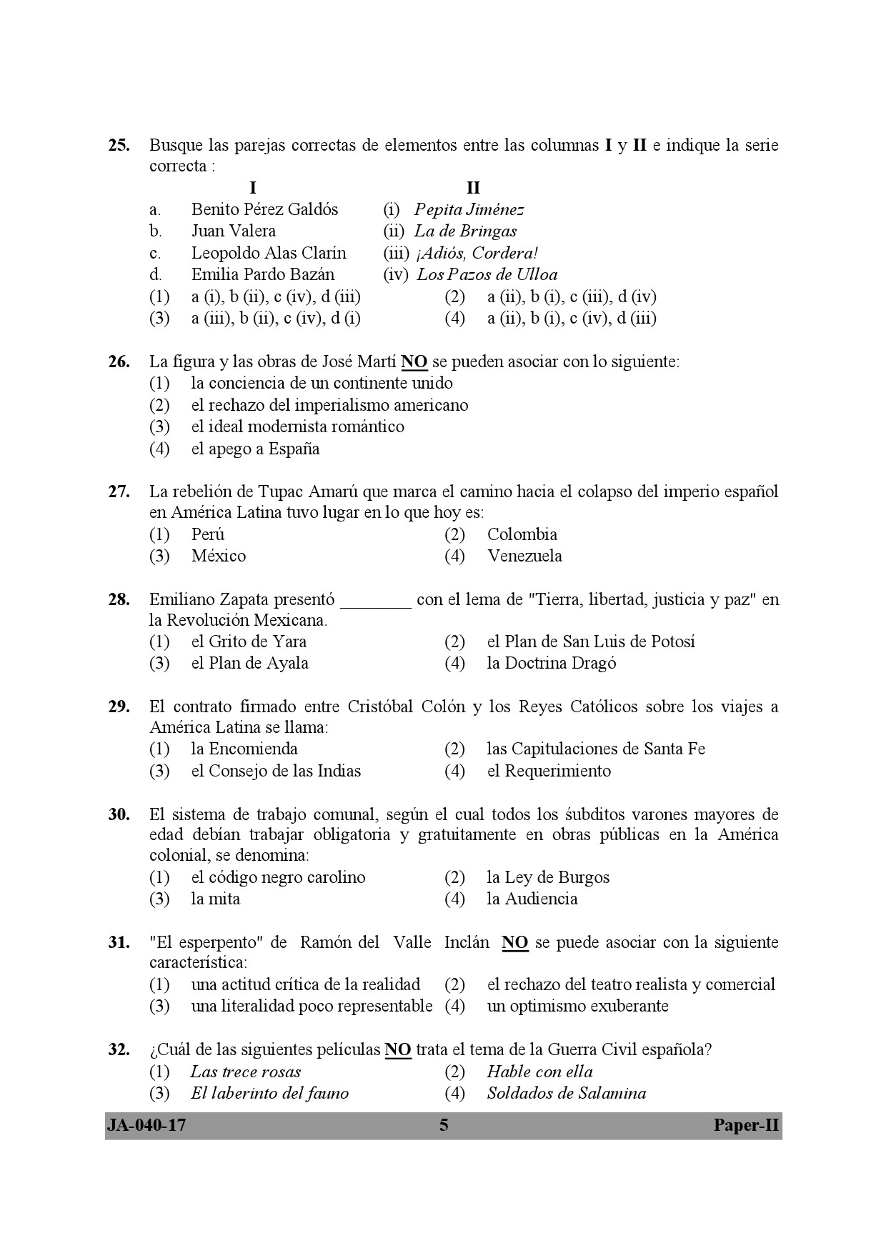 Spanish Question Paper II January 2017 5