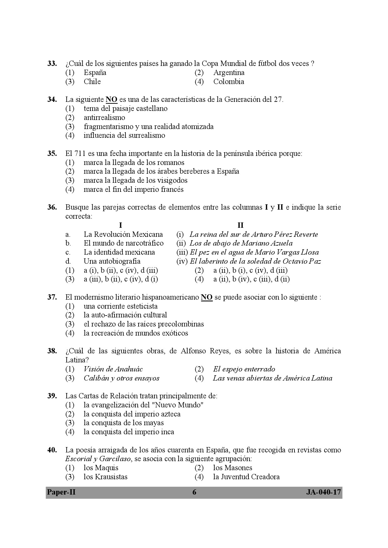 Spanish Question Paper II January 2017 6