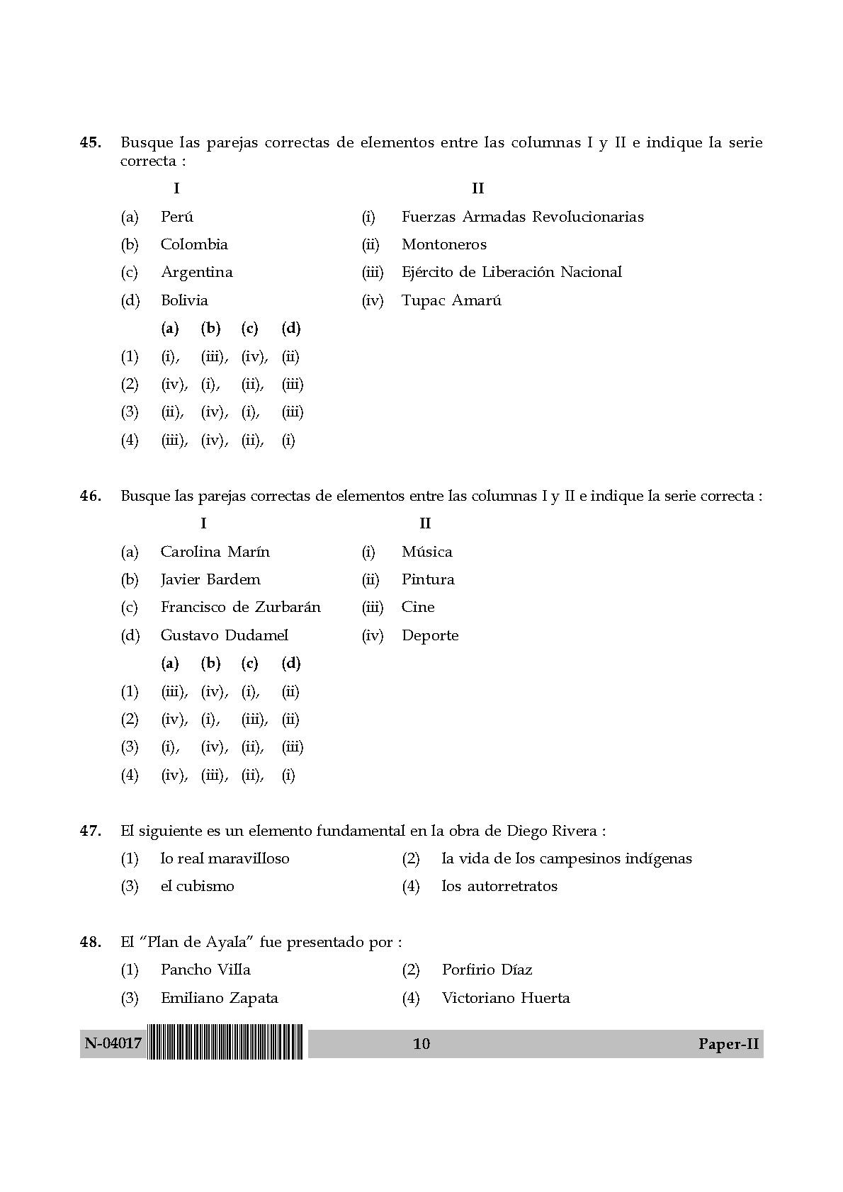 Spanish Question Paper II November 2017 10