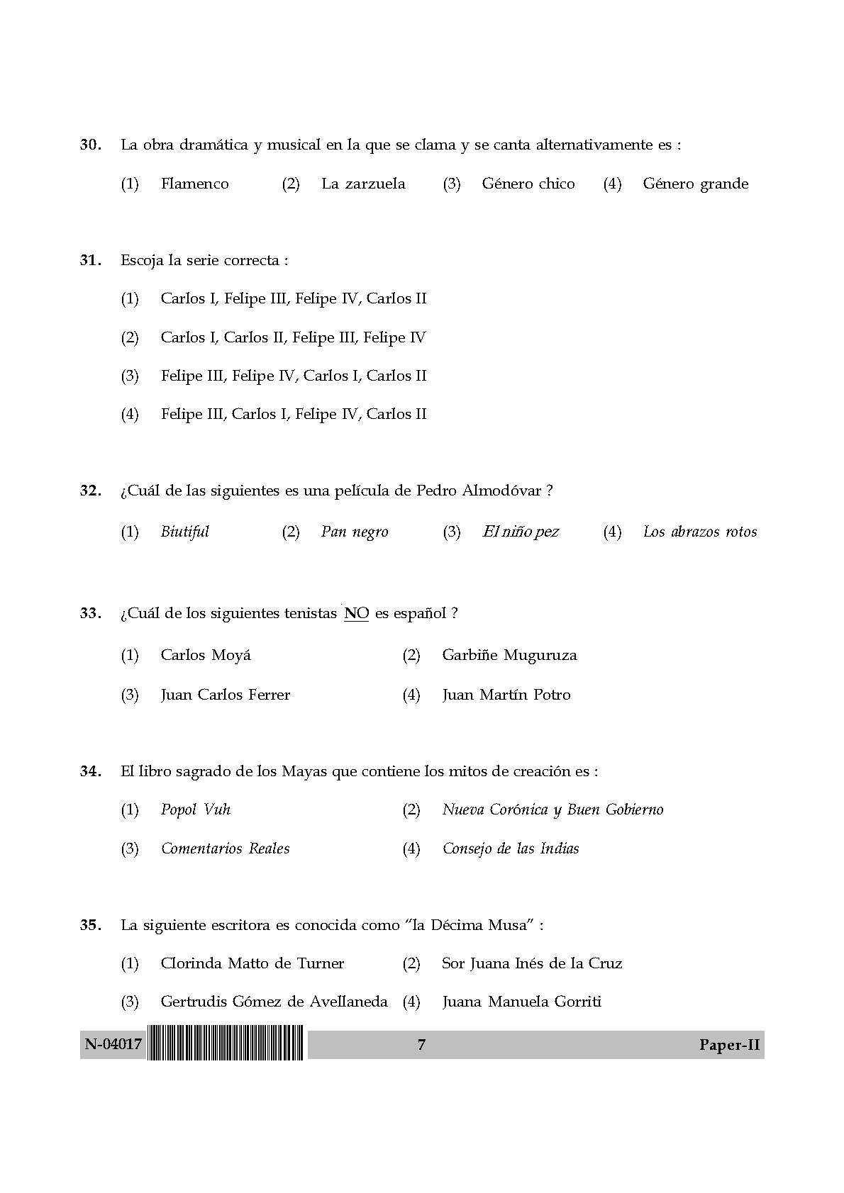 Spanish Question Paper II November 2017 7