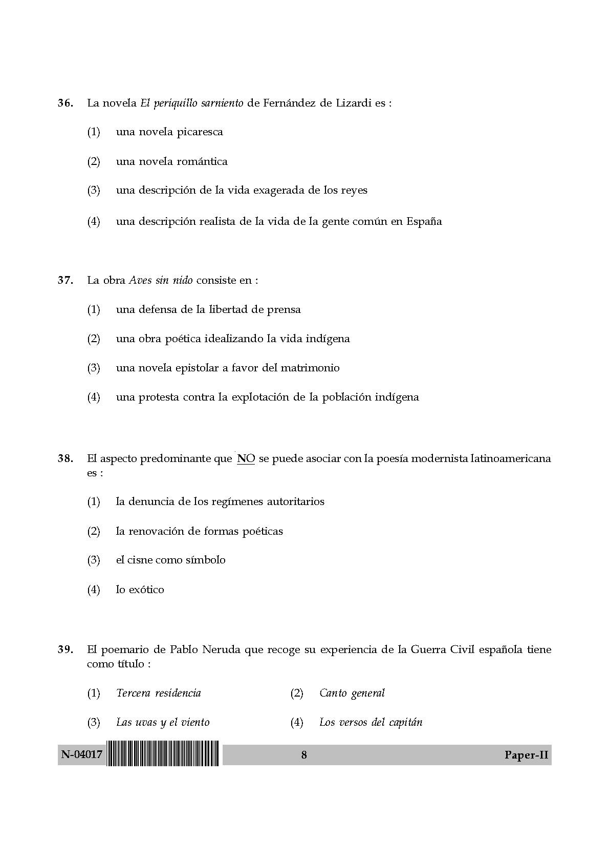 Spanish Question Paper II November 2017 8