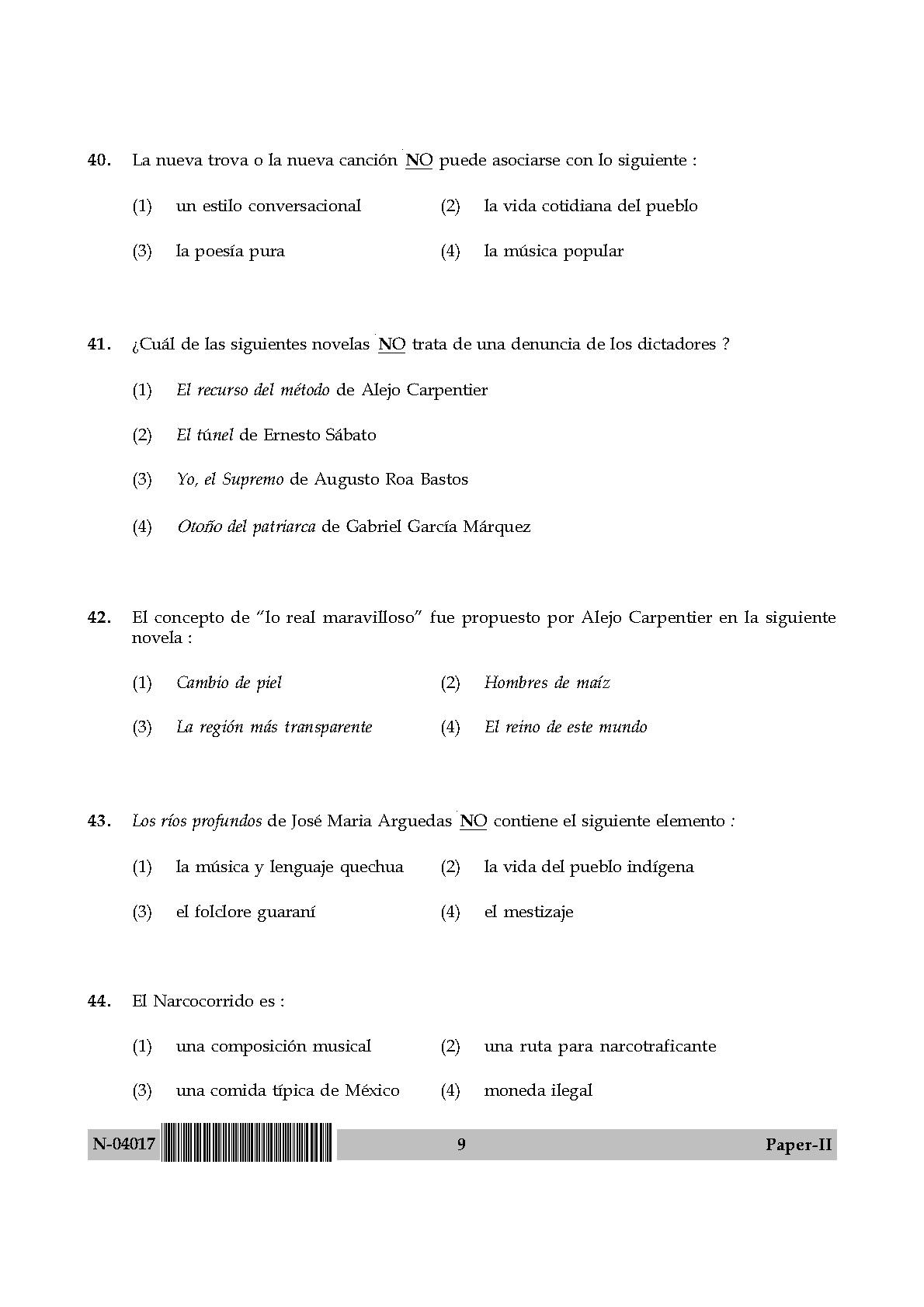 Spanish Question Paper II November 2017 9