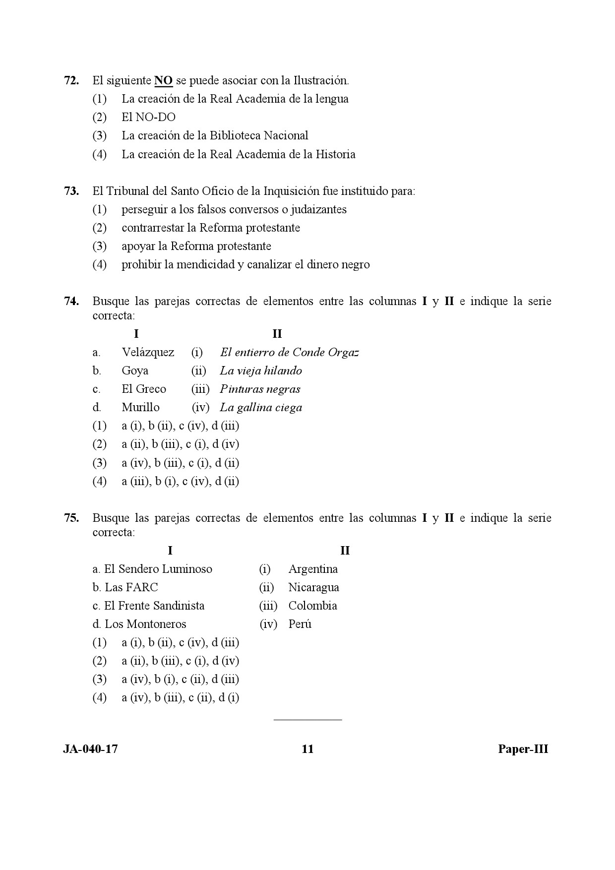 Spanish Question Paper III January 2017 11