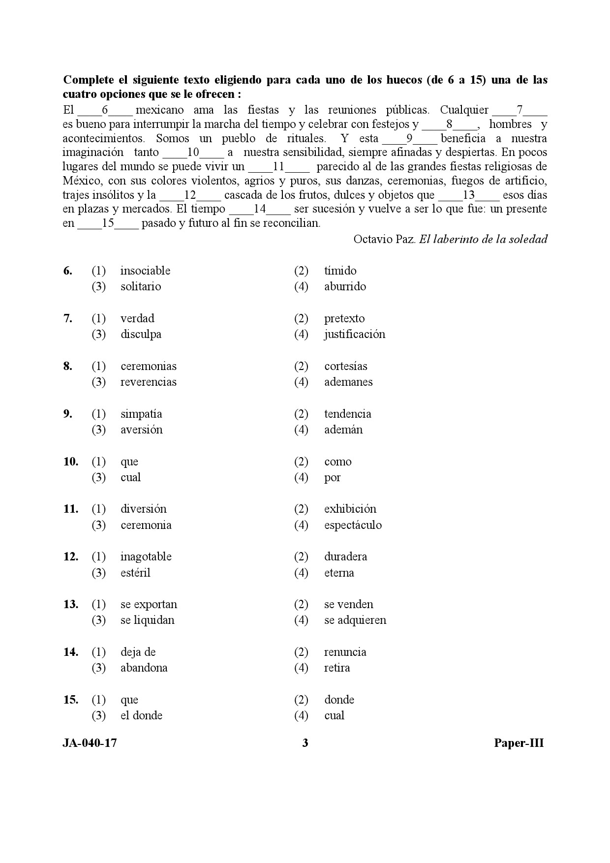 Spanish Question Paper III January 2017 3