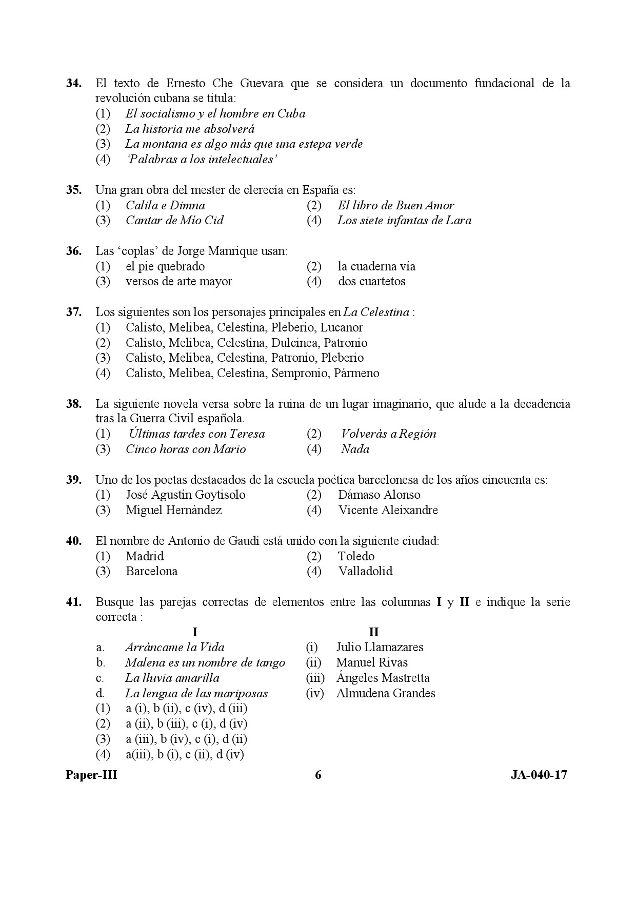 Spanish Question Paper III January 2017 6