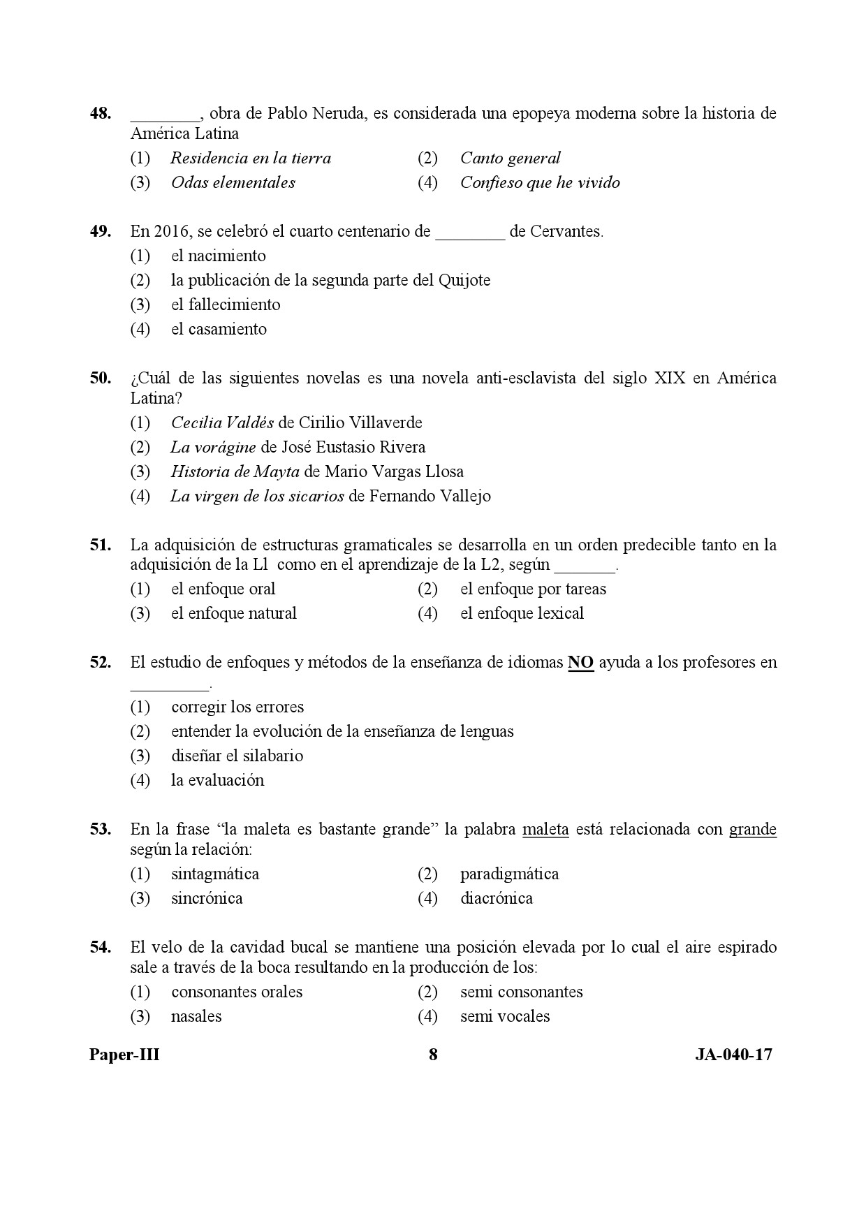 Spanish Question Paper III January 2017 8