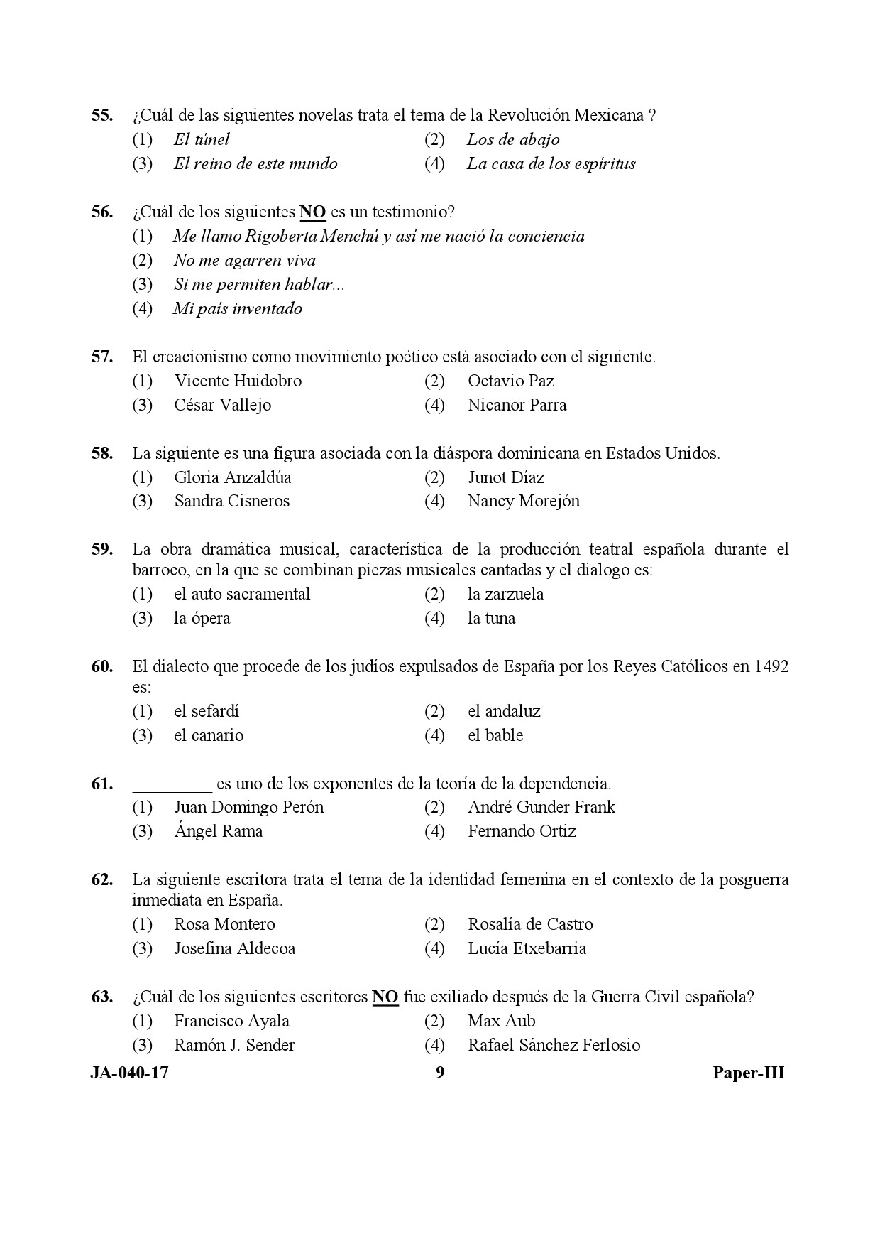 Spanish Question Paper III January 2017 9