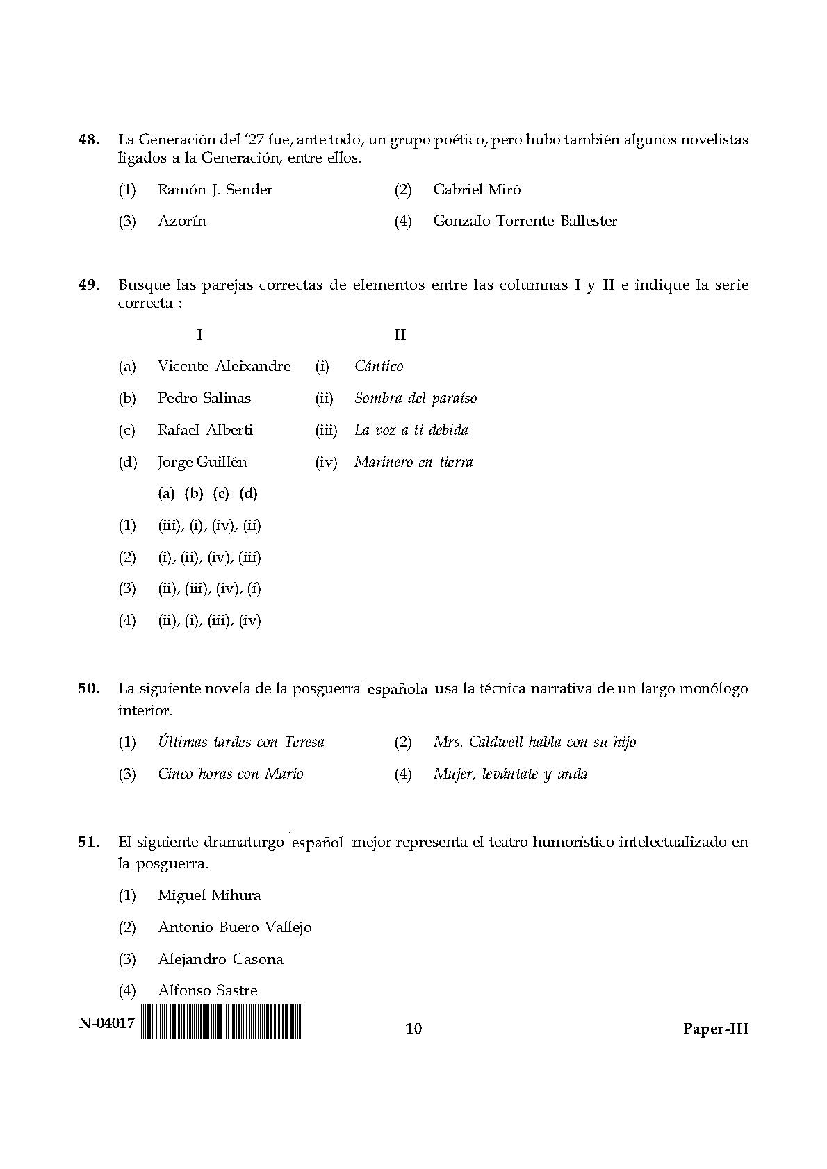 Spanish Question Paper III November 2017 10