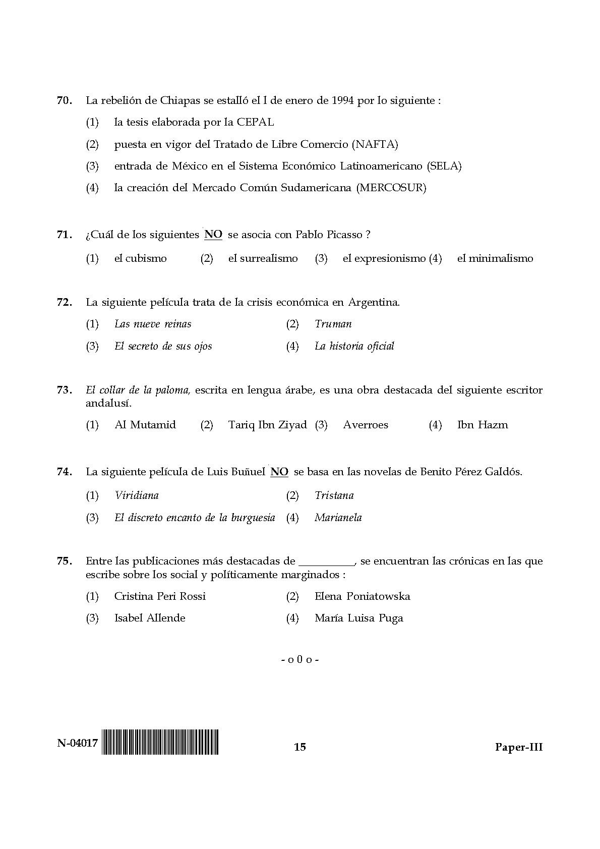 Spanish Question Paper III November 2017 15