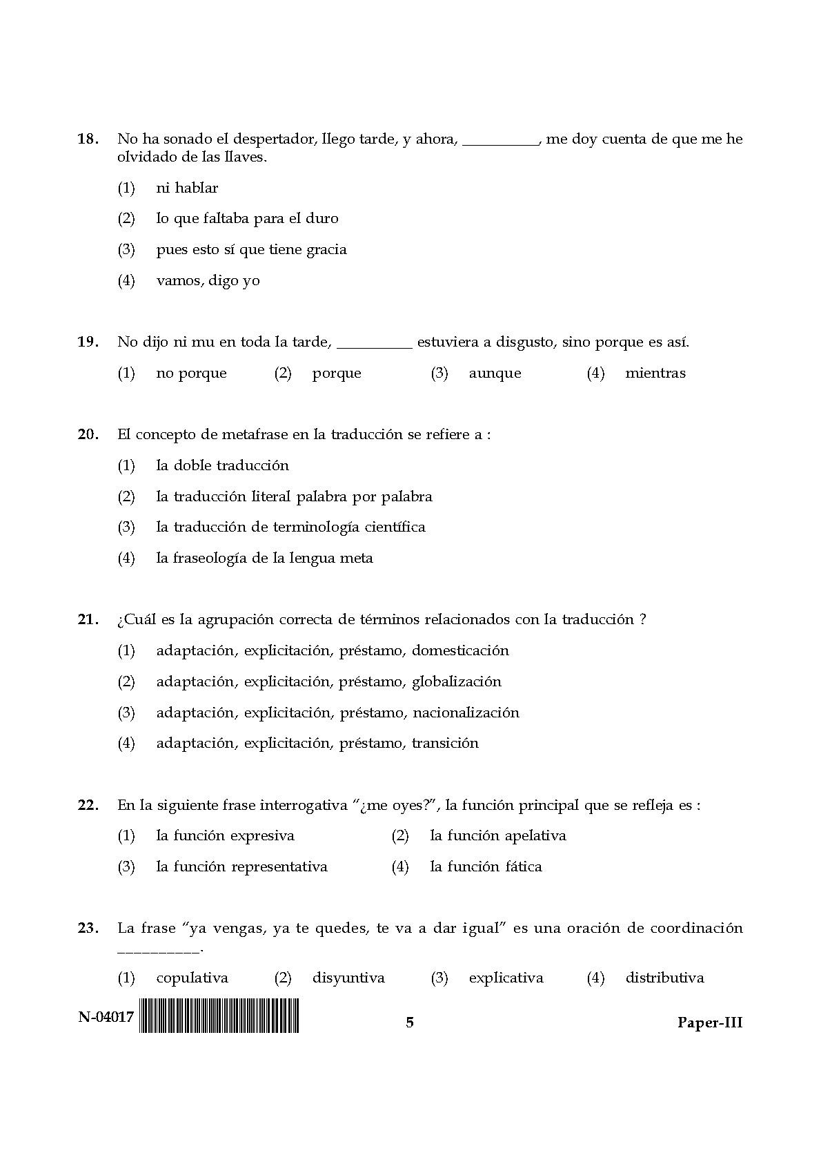 Spanish Question Paper III November 2017 5