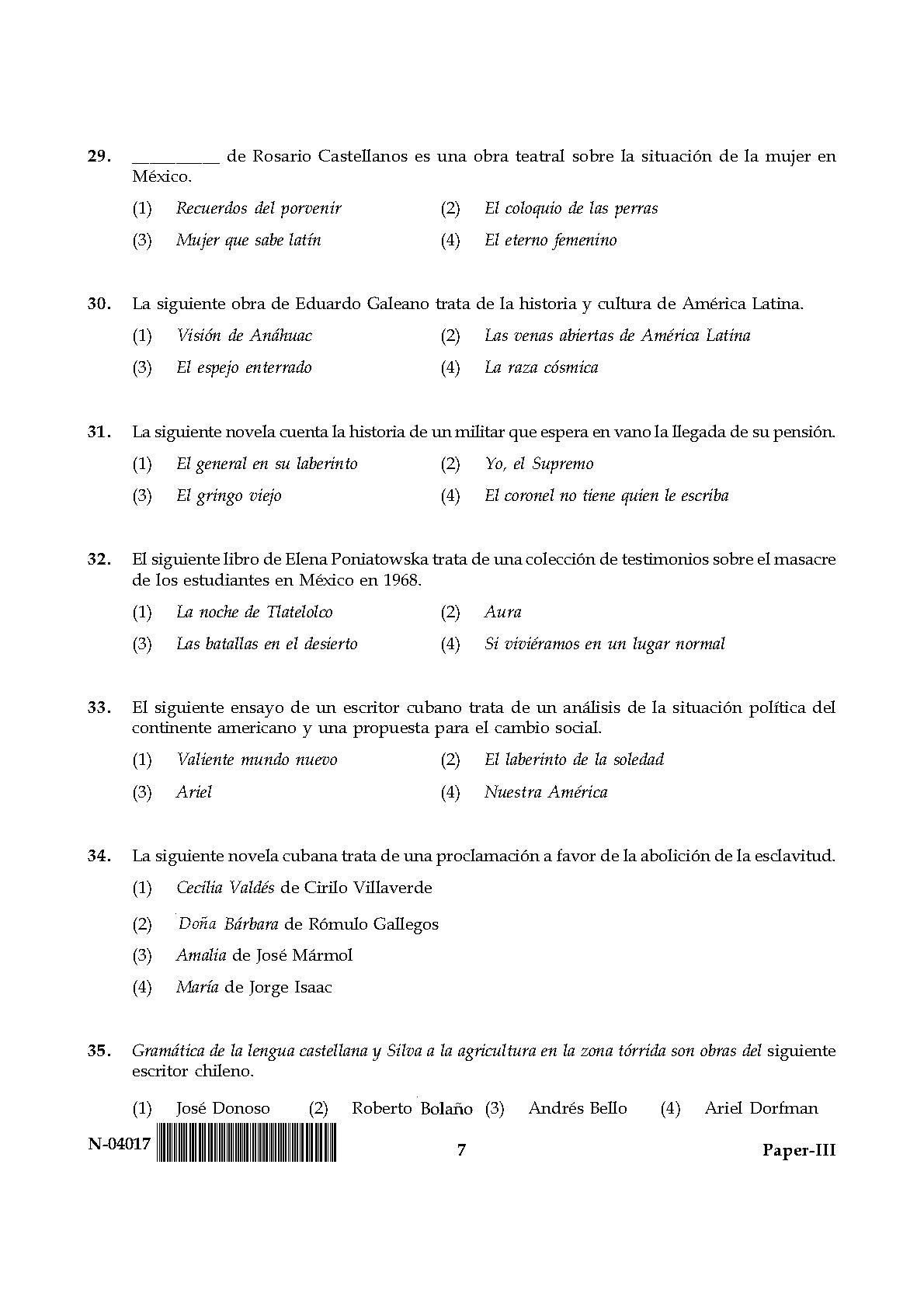 Spanish Question Paper III November 2017 7