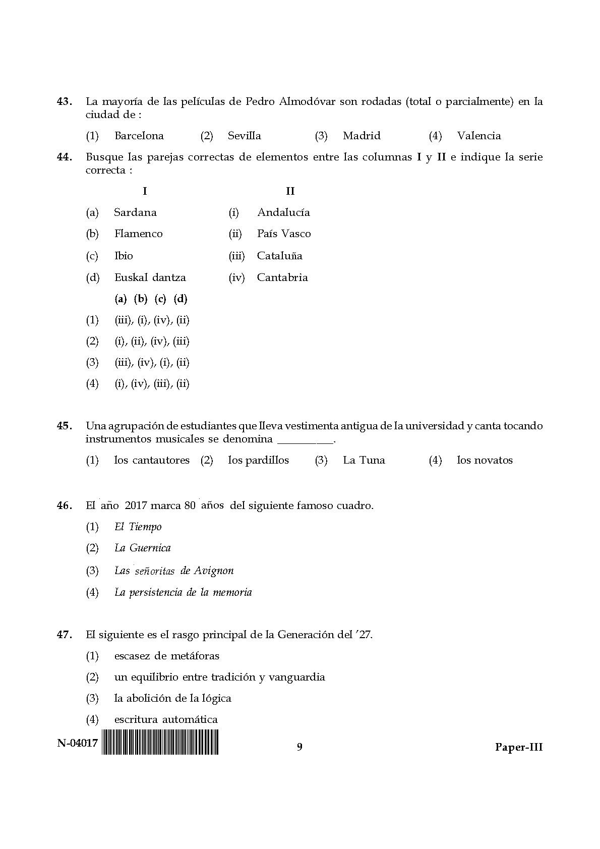 Spanish Question Paper III November 2017 9