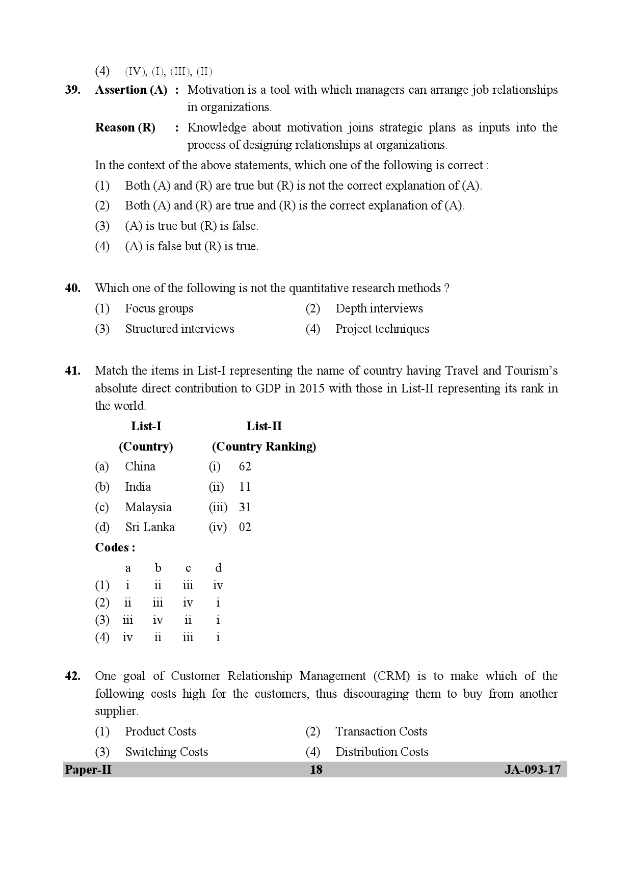 Tourism Administration And Management Paper II January 2017 in English 10