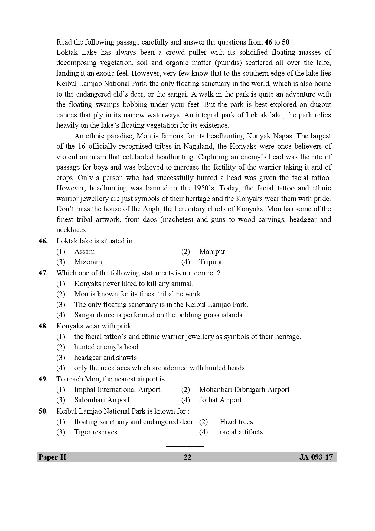 Tourism Administration And Management Paper II January 2017 in English 12