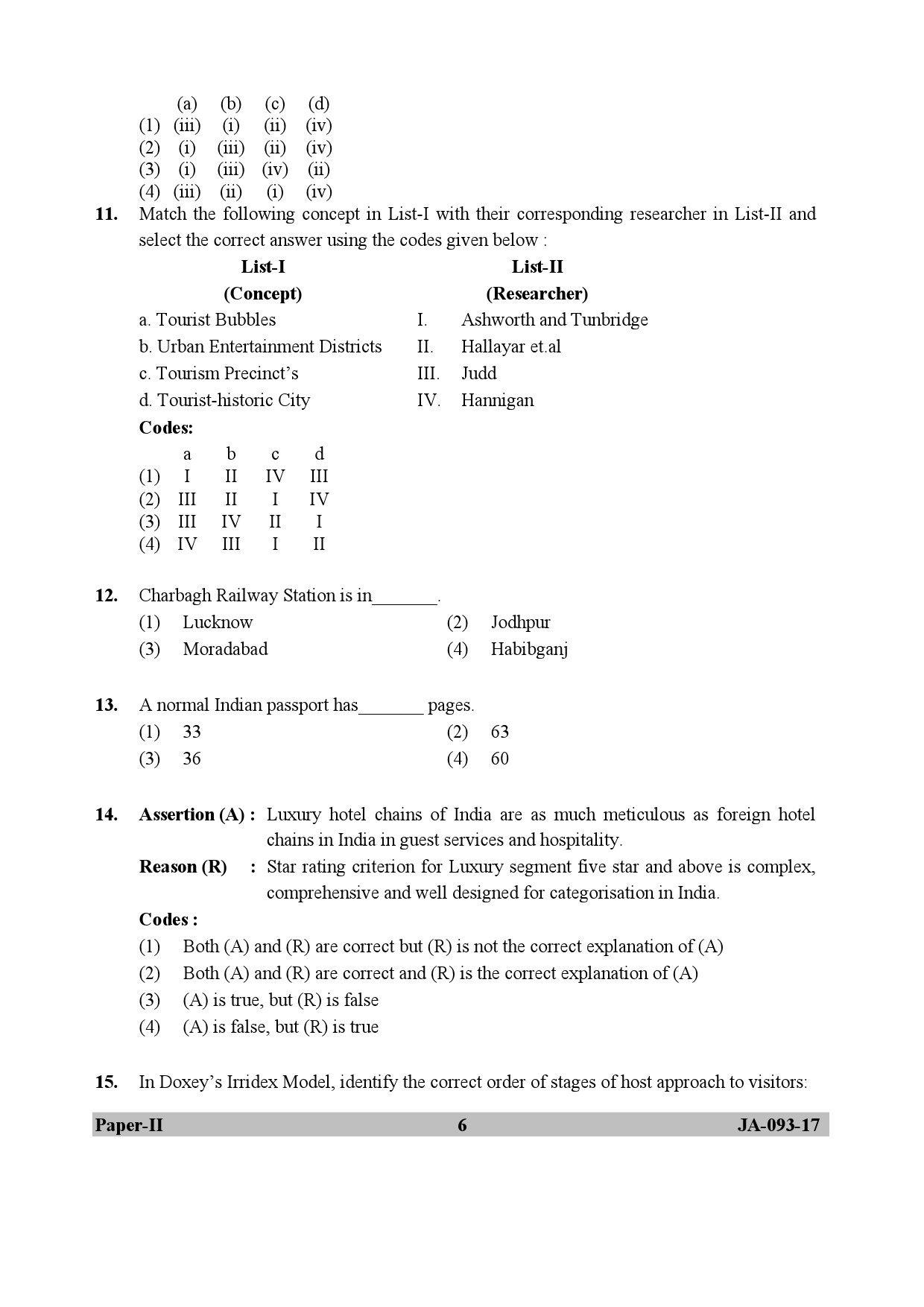 Tourism Administration And Management Paper II January 2017 in English 4